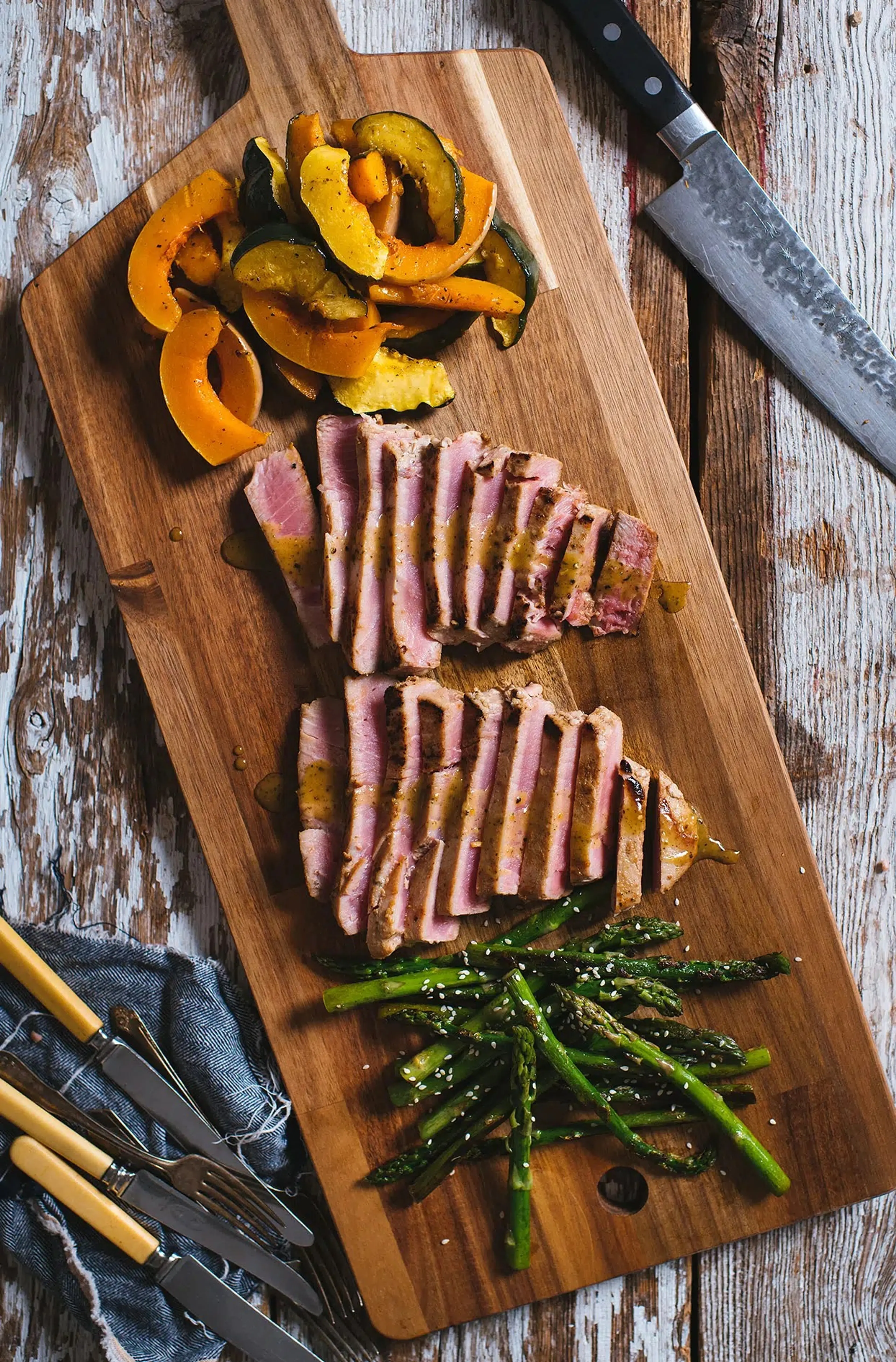 Steak de thon à la moutarde et à l’érable