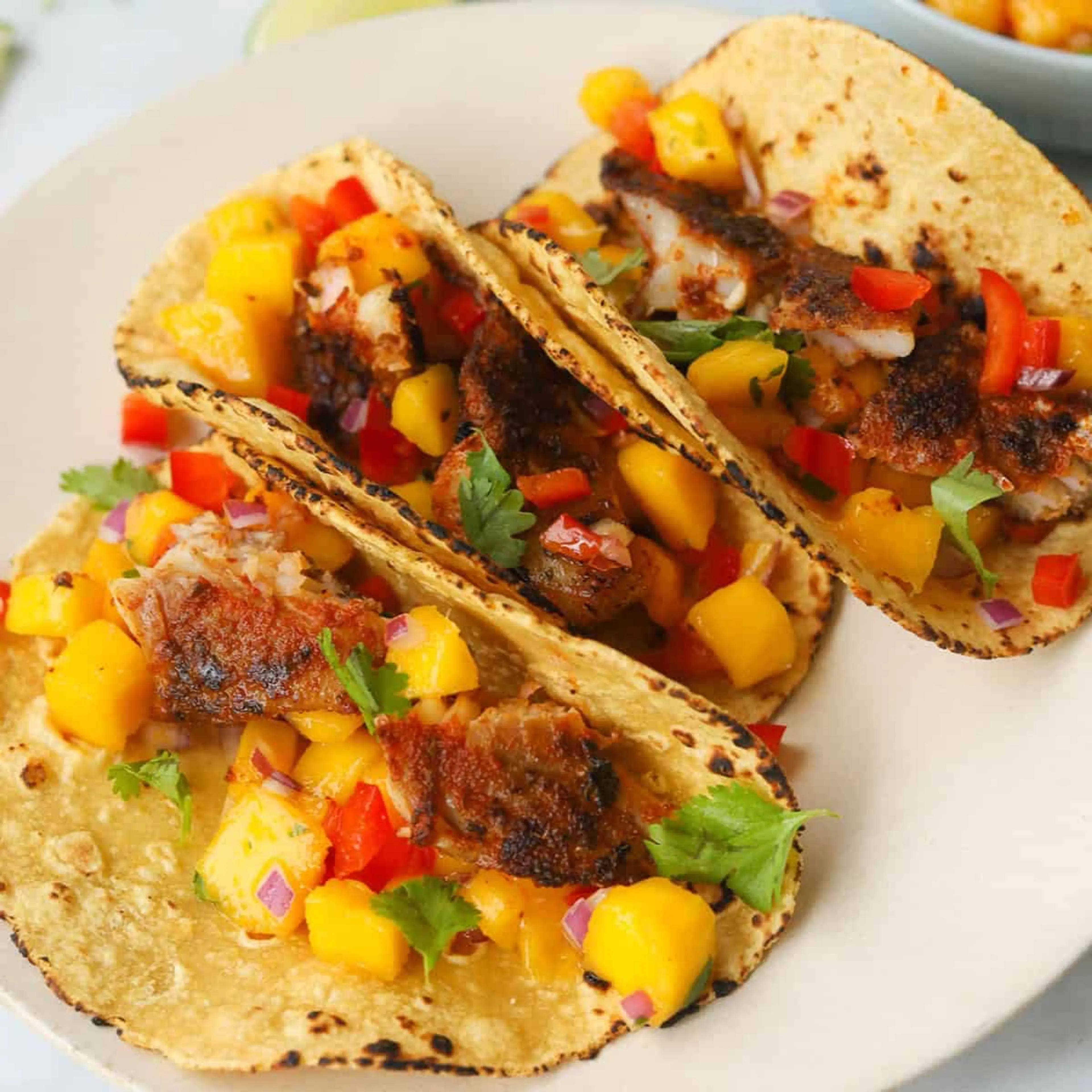 Blackened Rockfish Tacos with Mango Salsa