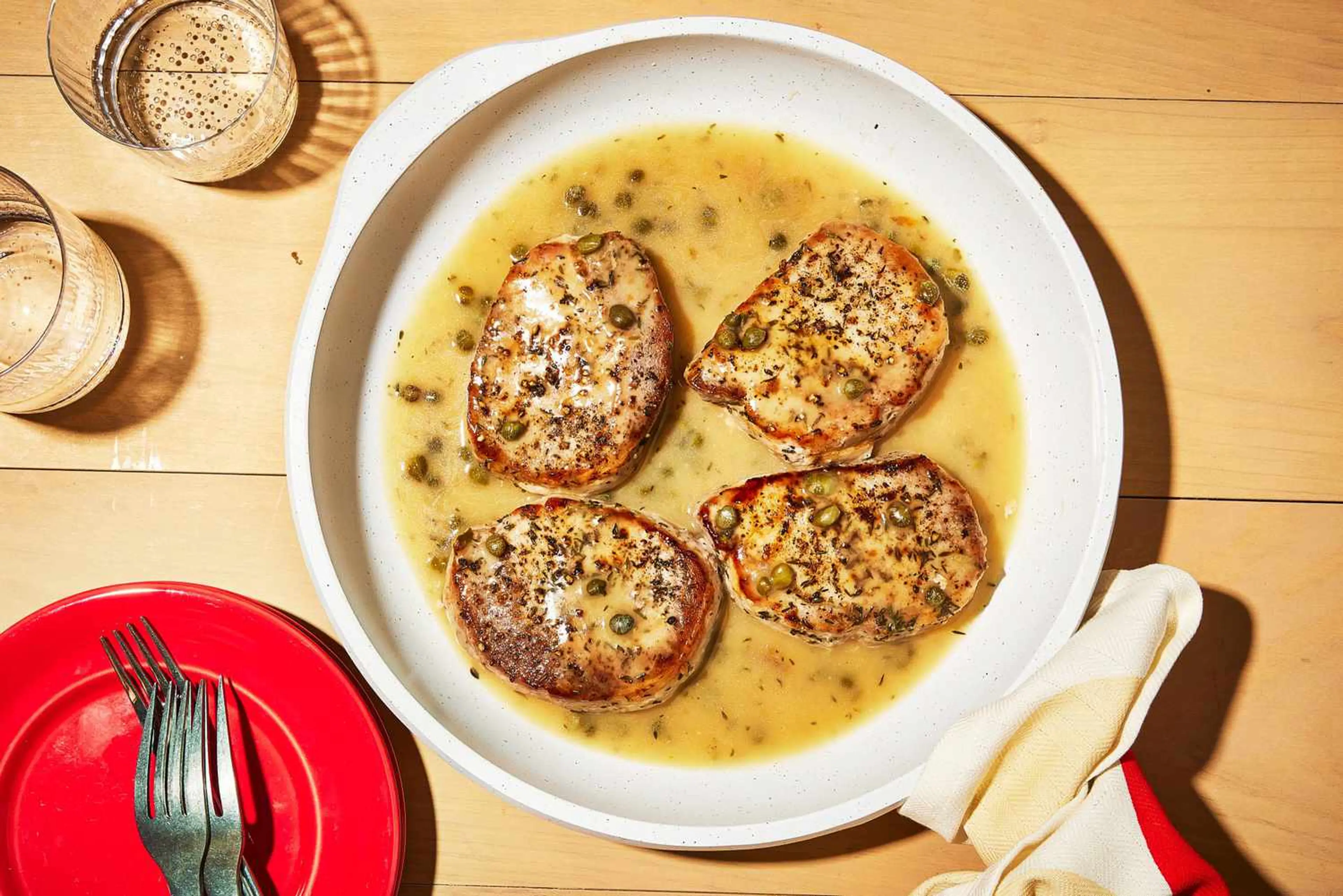 Pork Chops with White Wine & Capers