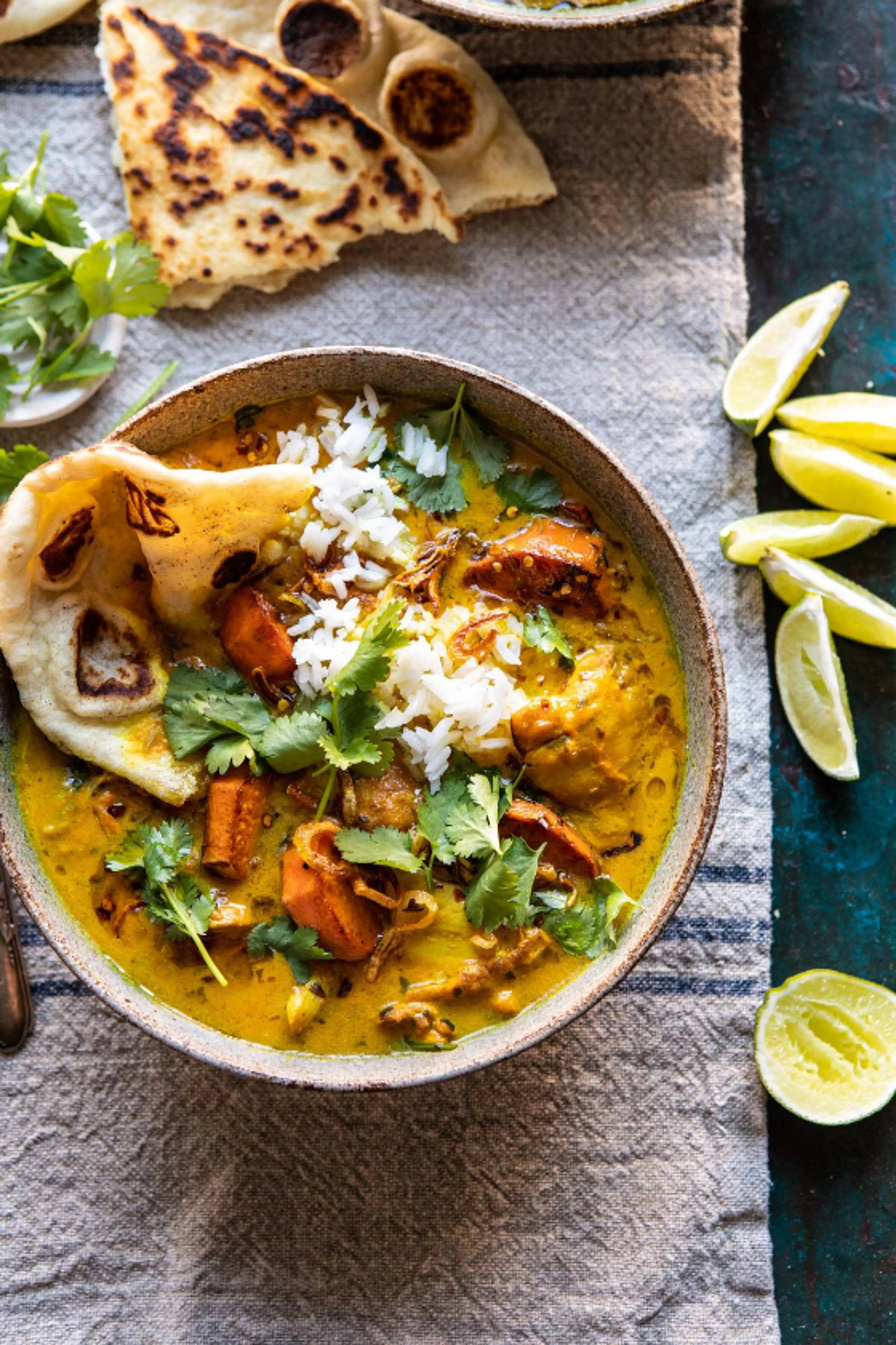 30 Minute Chicken Braised in Coconut Milk with Sweet Potatoe