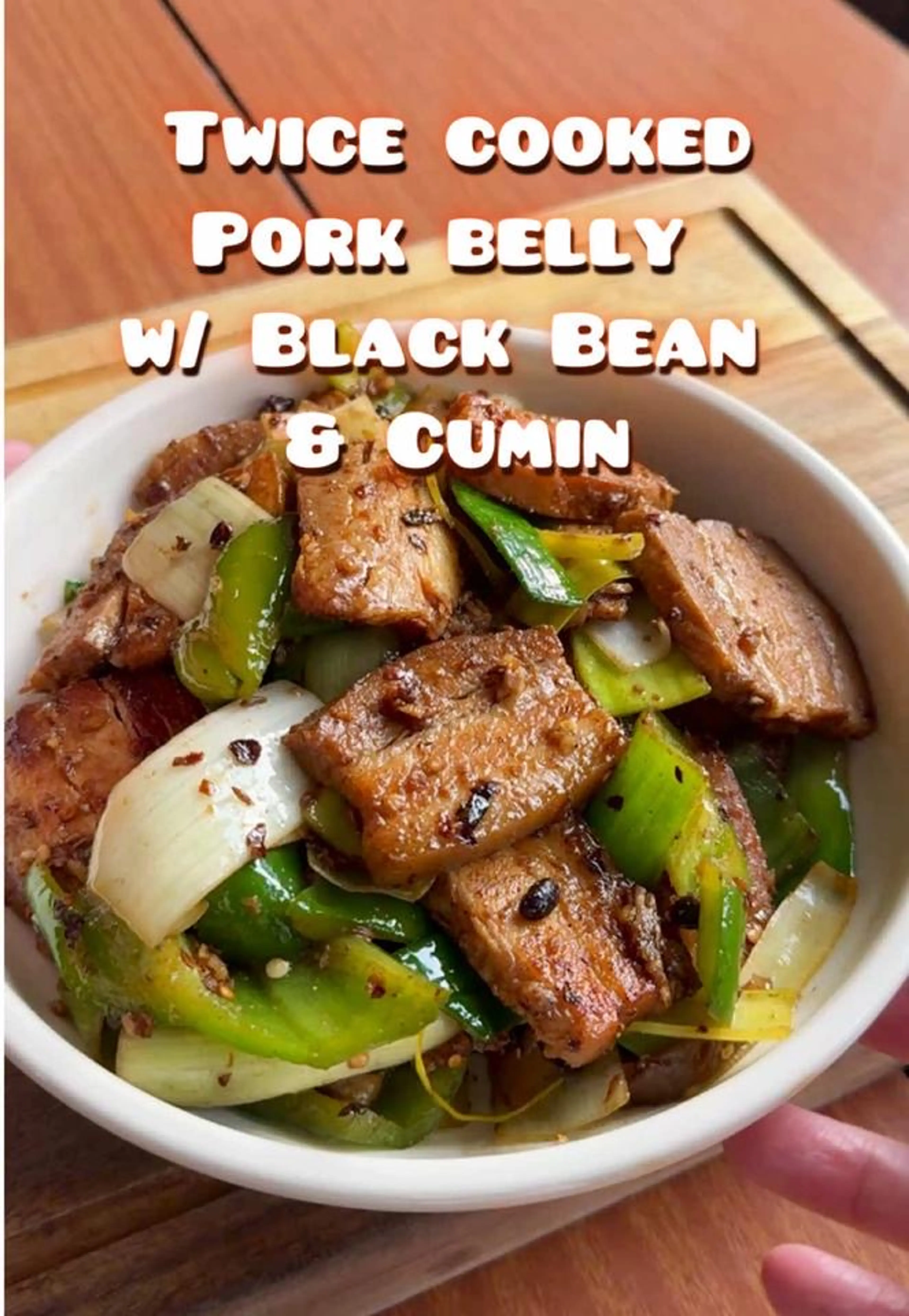 Twice Cooked Pork Belly W/ Black Bean & Cumin