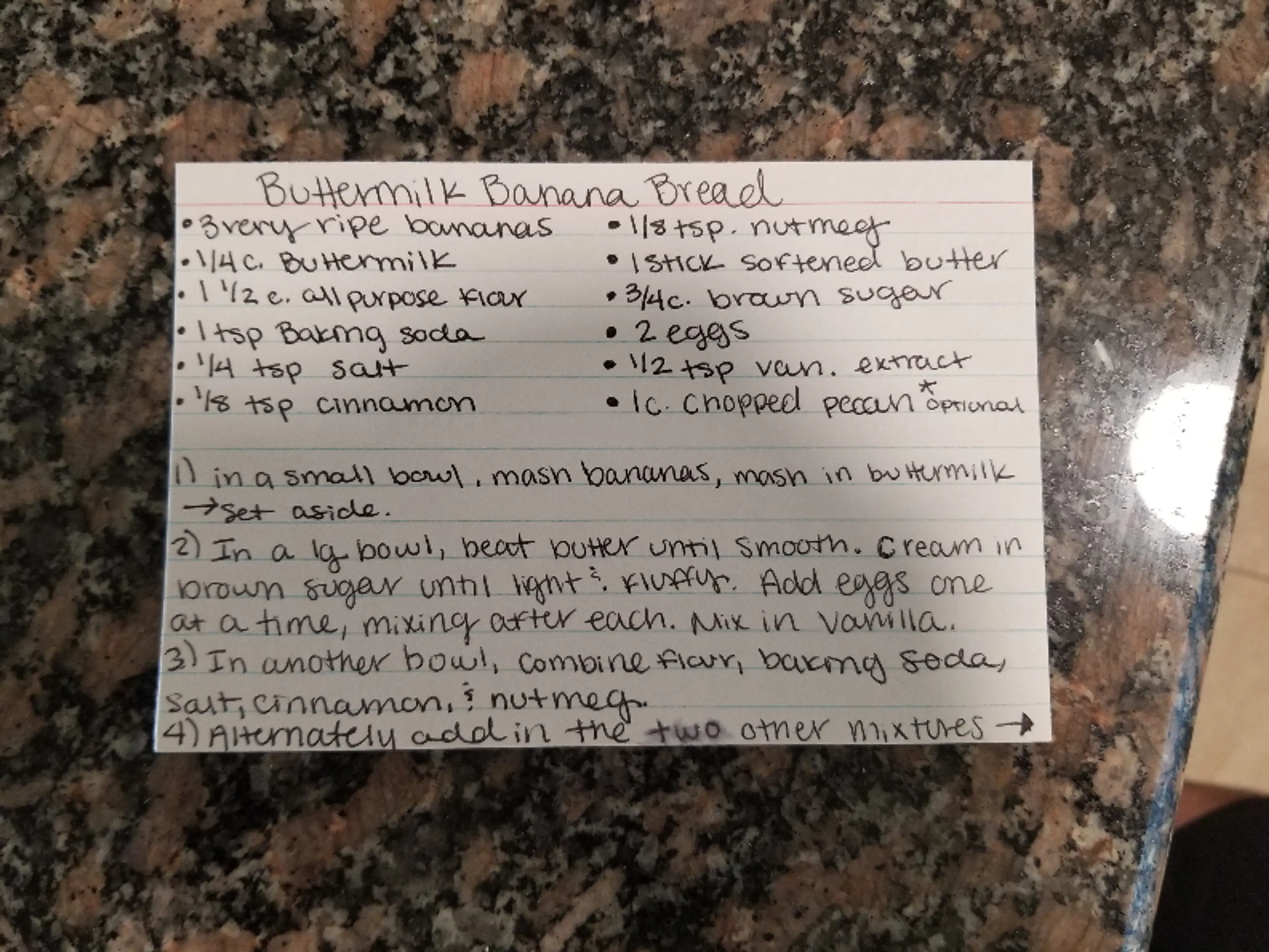 Sam's Buttermilk Banana Bread