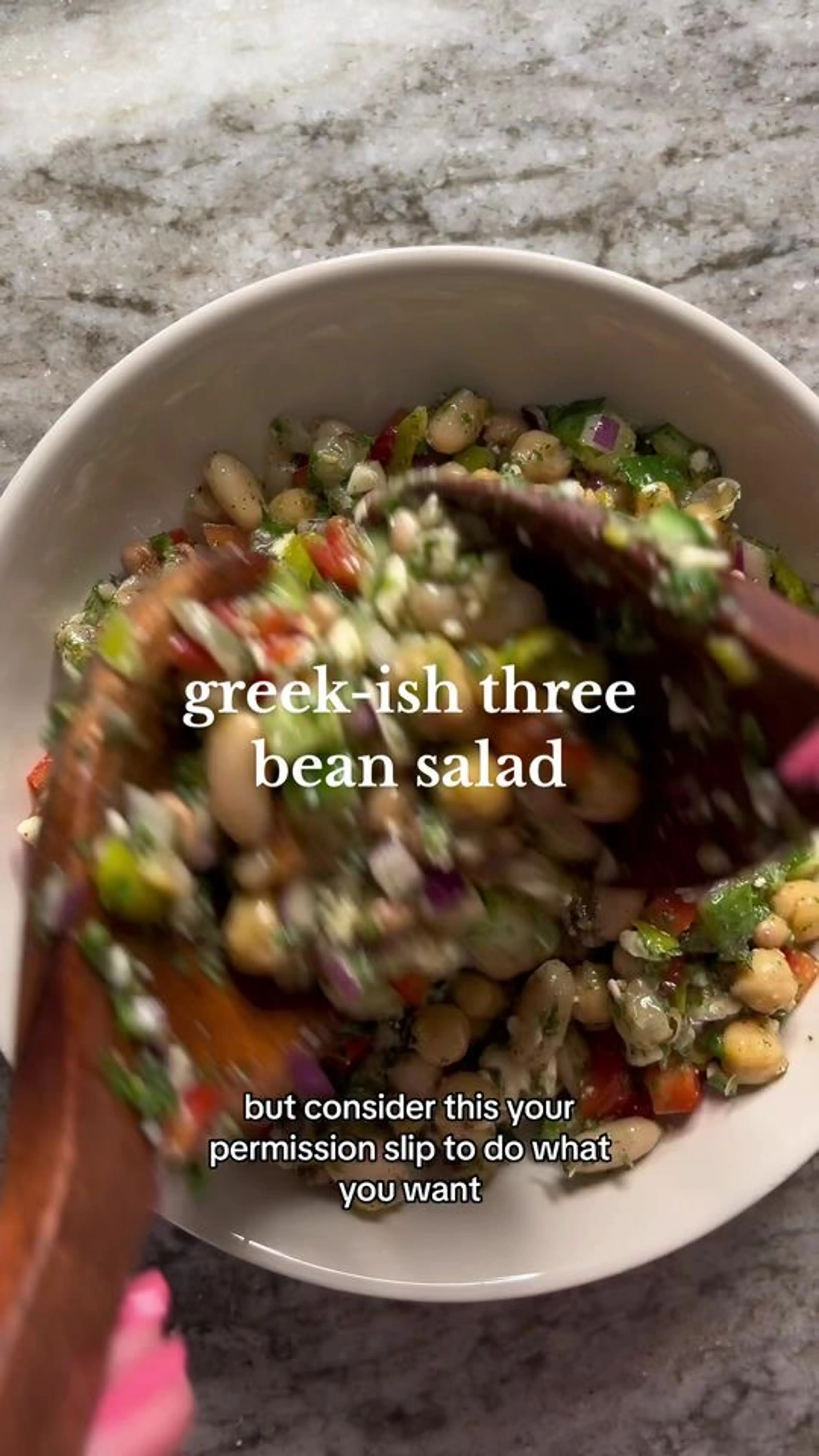 Greek-ish Three Bean Salad