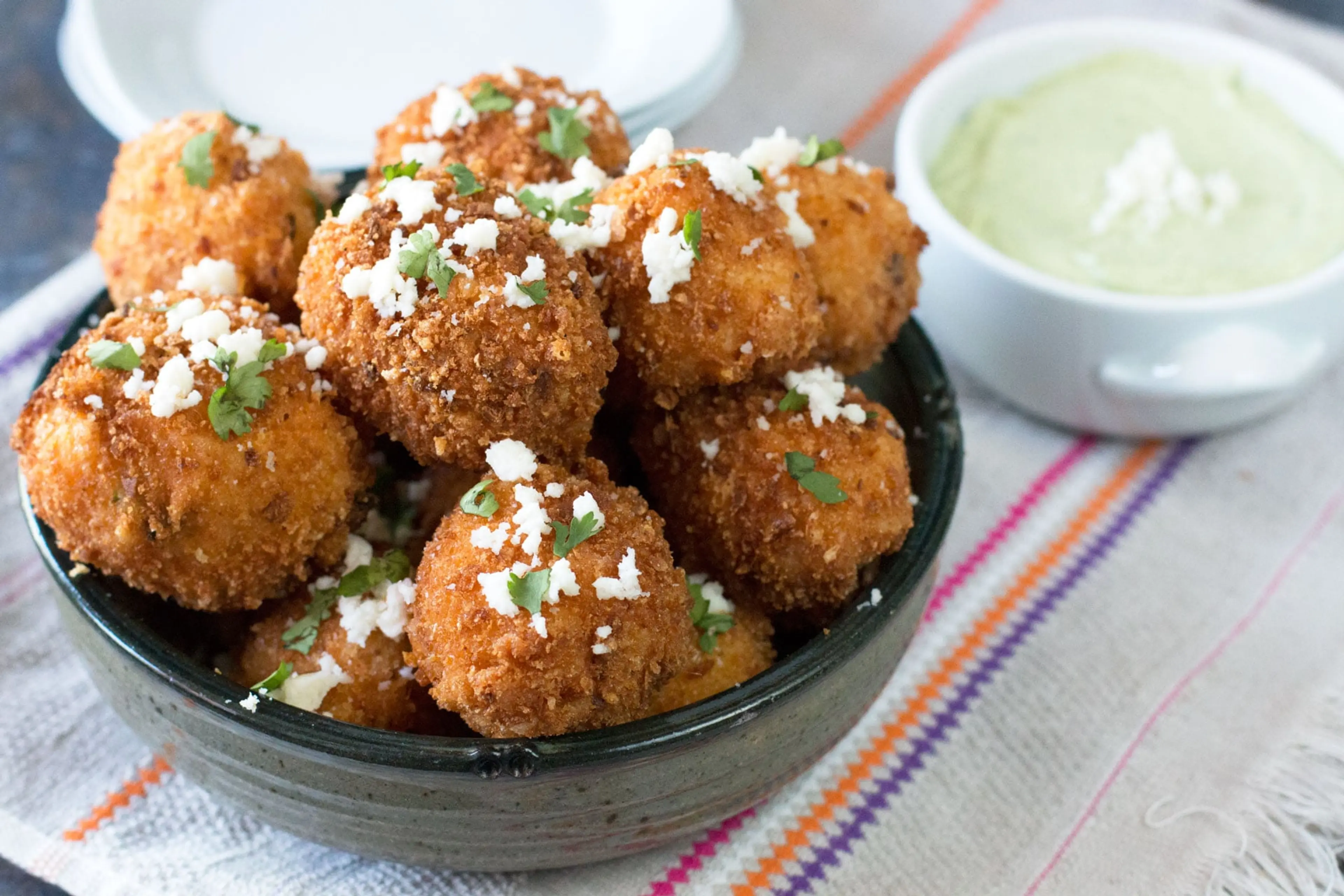 Mexican Arancini with Avocado Cilantro Dipping Sauce Recipe