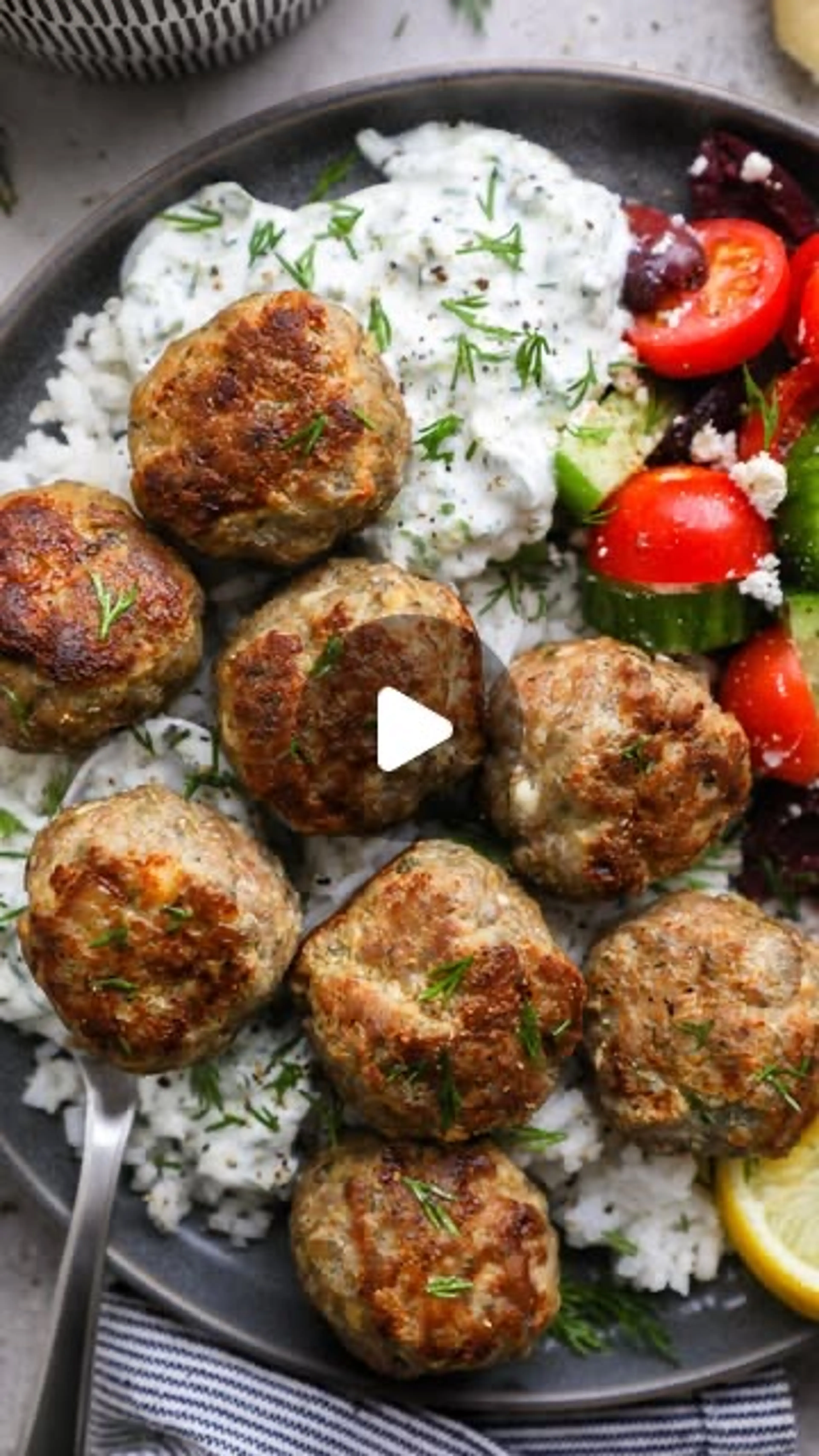 Greek Turkey Meatballs with Homemade Tzatziki