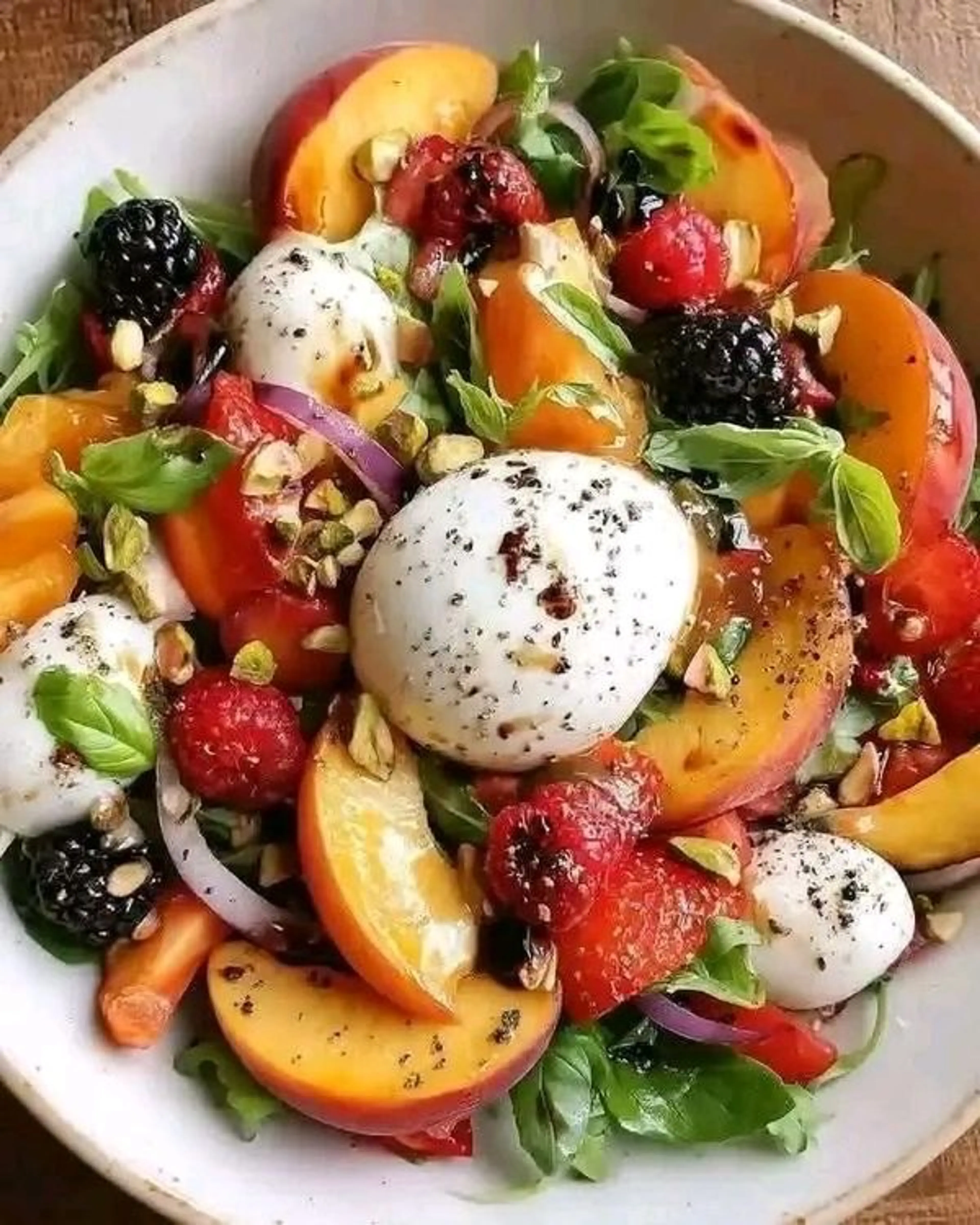 Savor the Sweetness of Summer with Our Peach Burrata Salad,