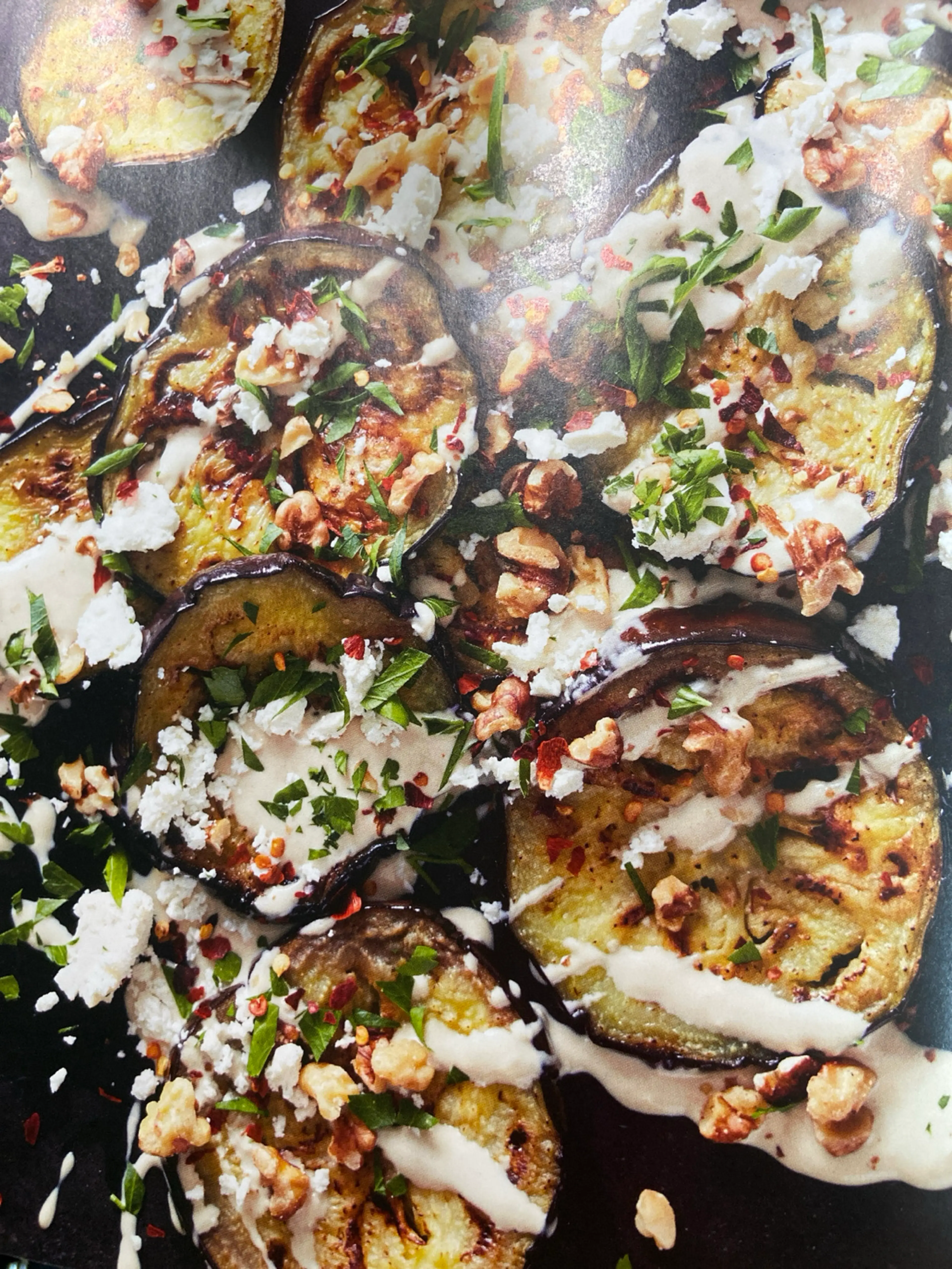 Roasted Eggplant WITH TAHINI & WALNUTS