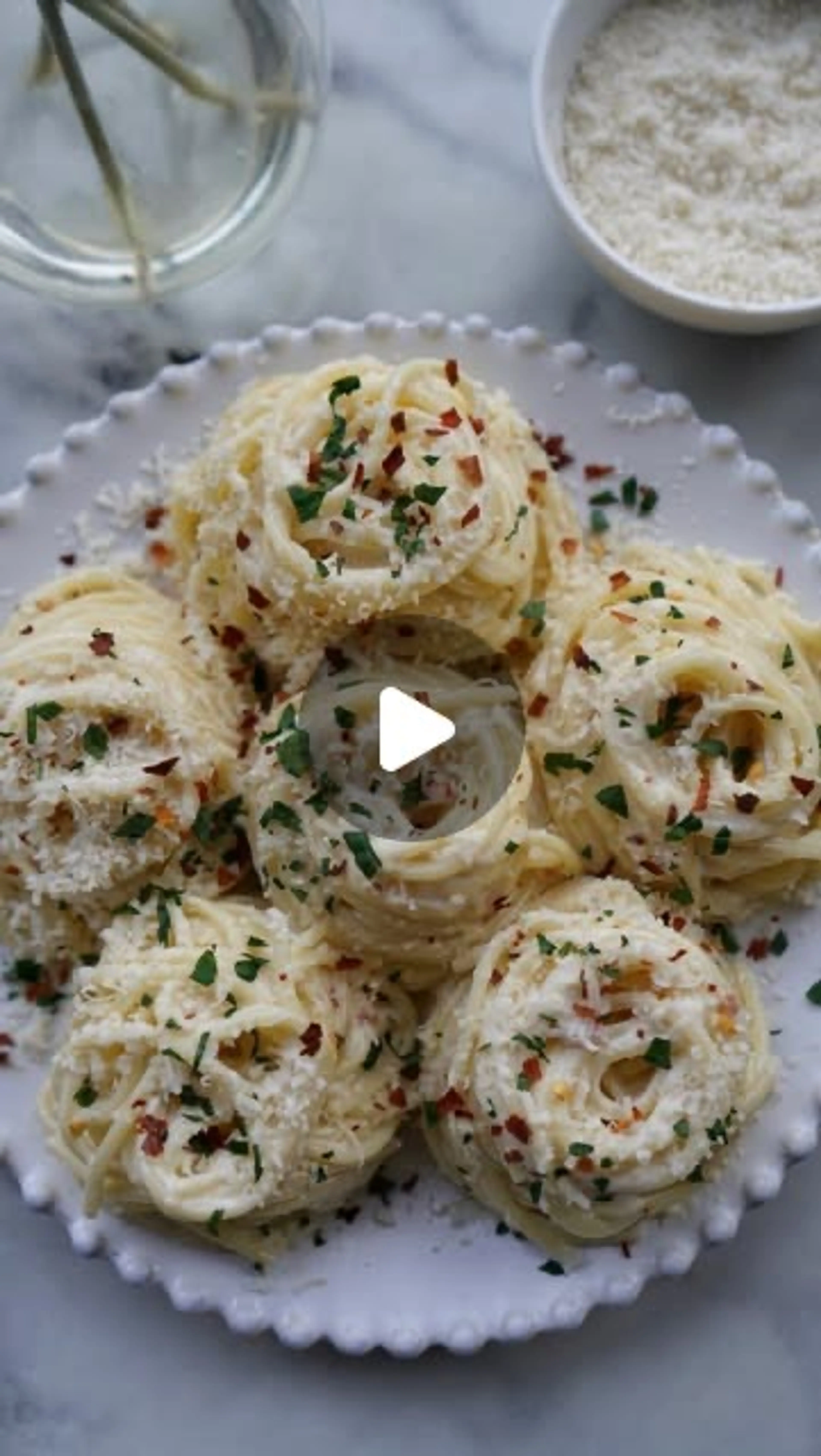 Spicy Lemon Pasta Nests