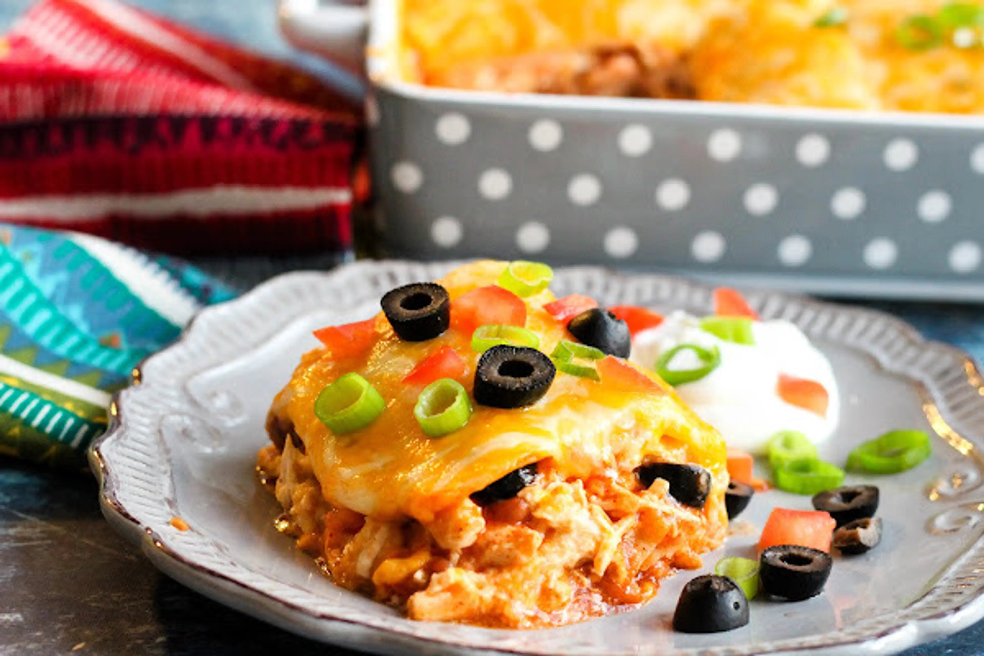 Creamy Cheesy Gooey Enchilada Casserole
