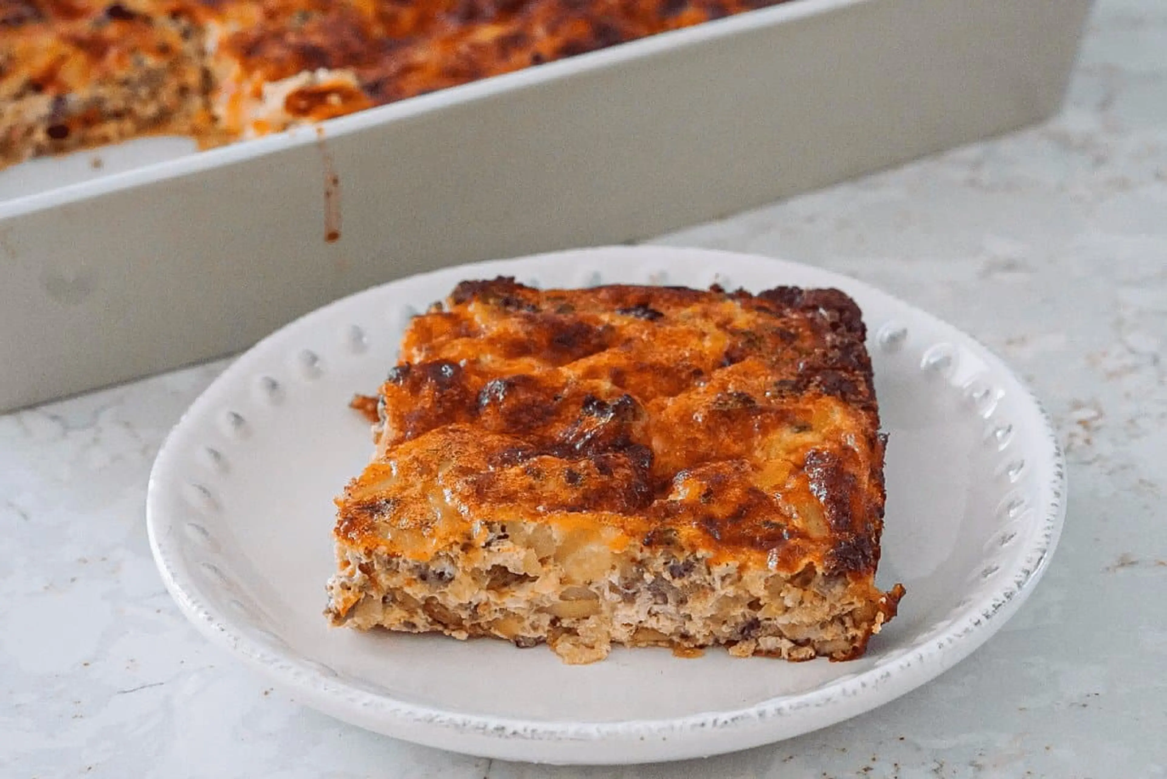 Cheesy Egg White Sausage Bake