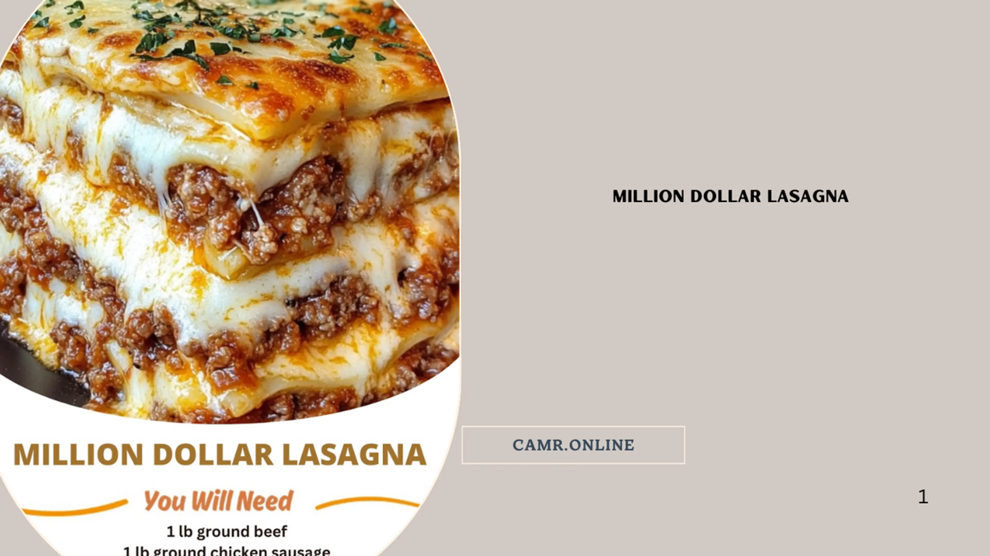 Million Dollar Lasagna