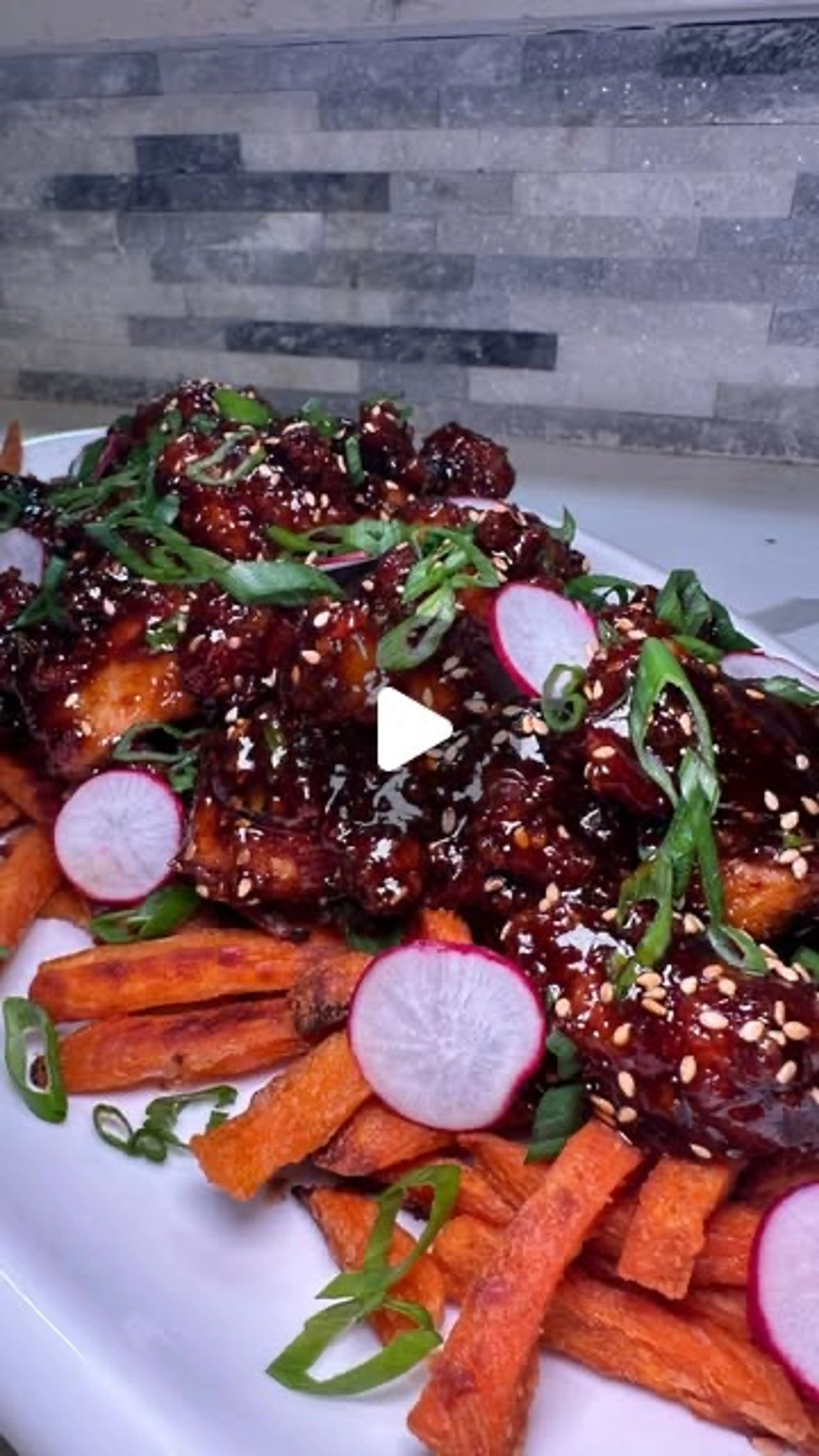 Korean Crispy Chicken Loaded Fries