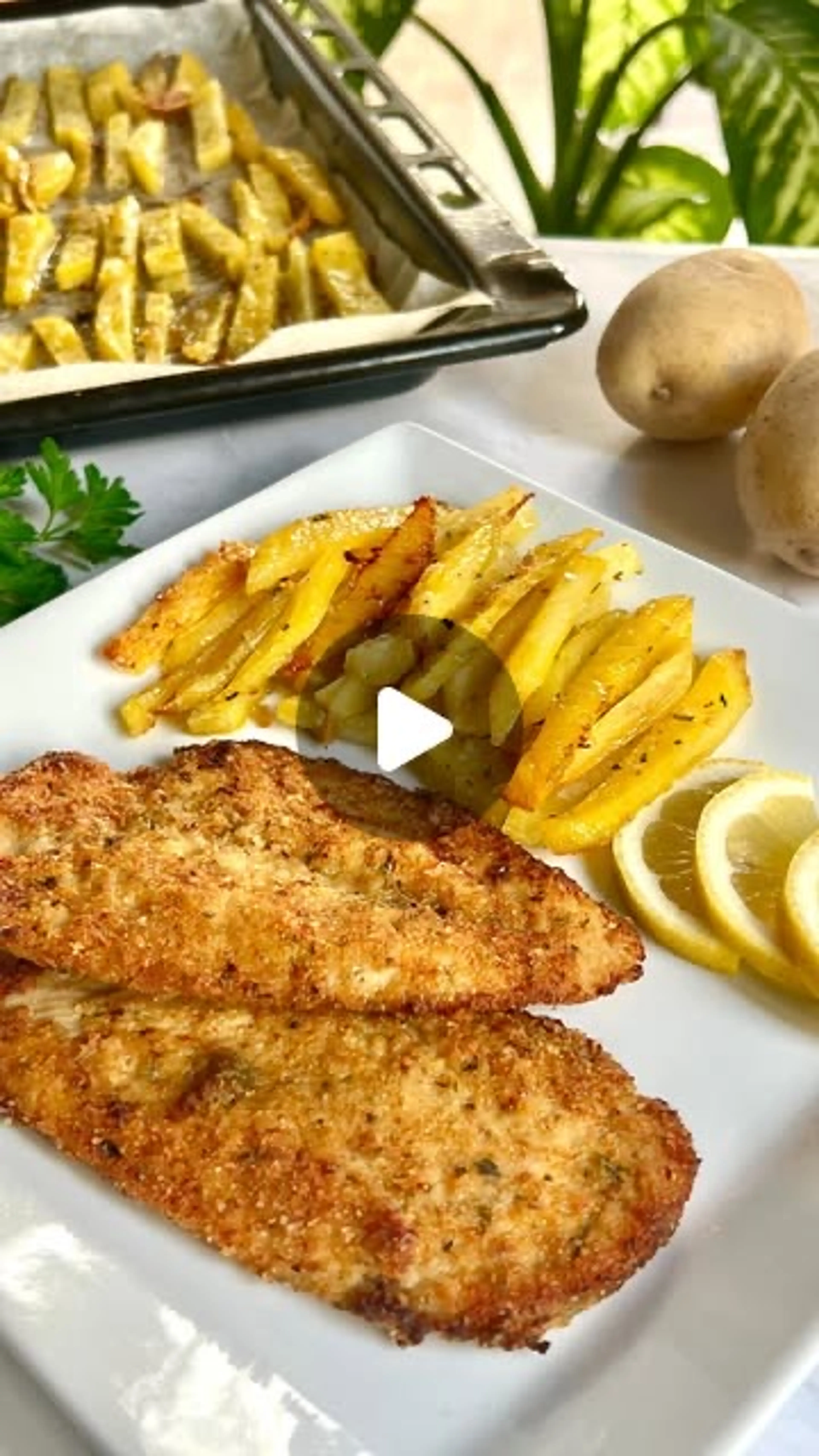 Cotolette di pollo al forno E Patate