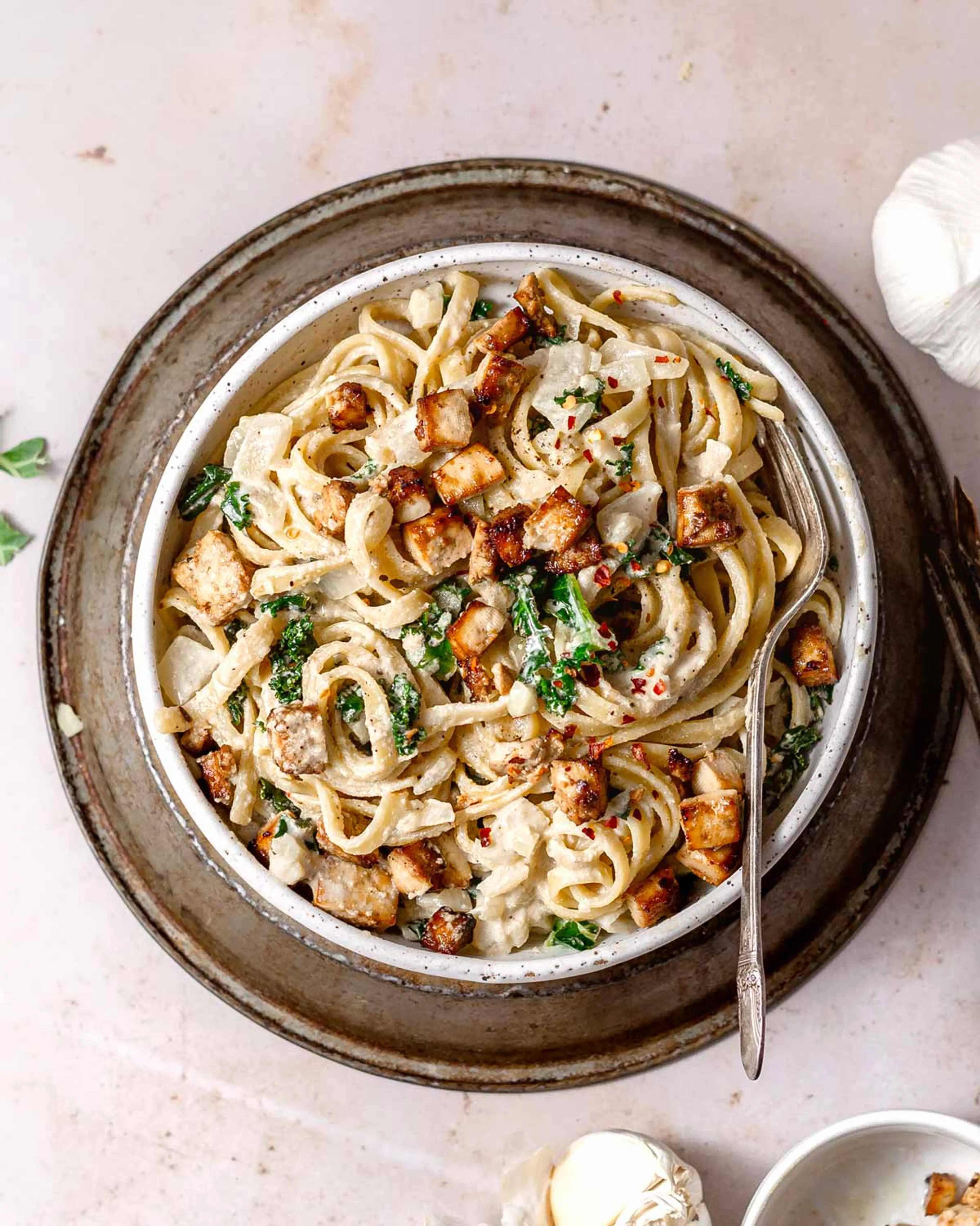 Creamy Tahini Pasta with Lemon and Garlic
