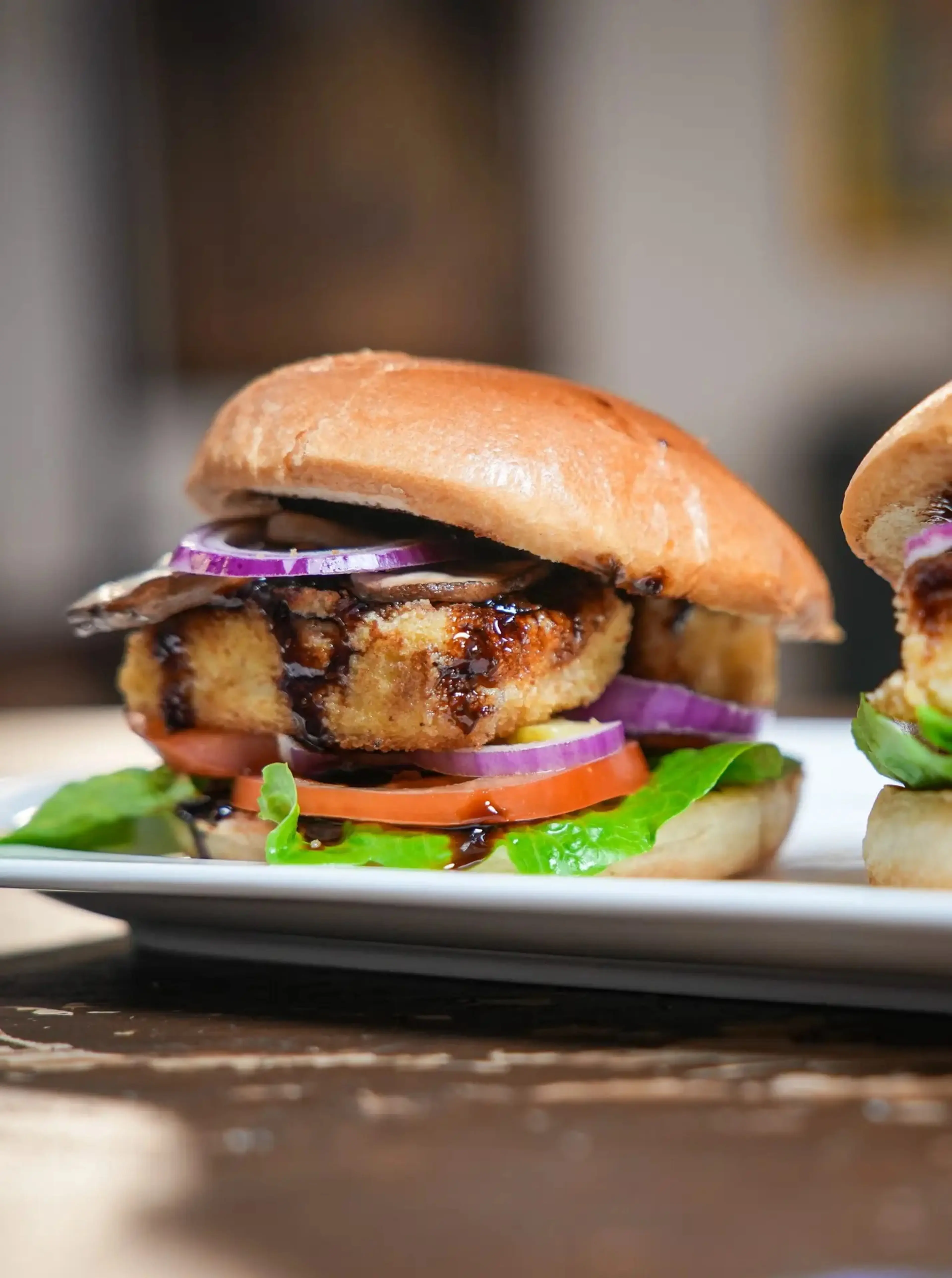 Vegetarische Burger mit Halloumi