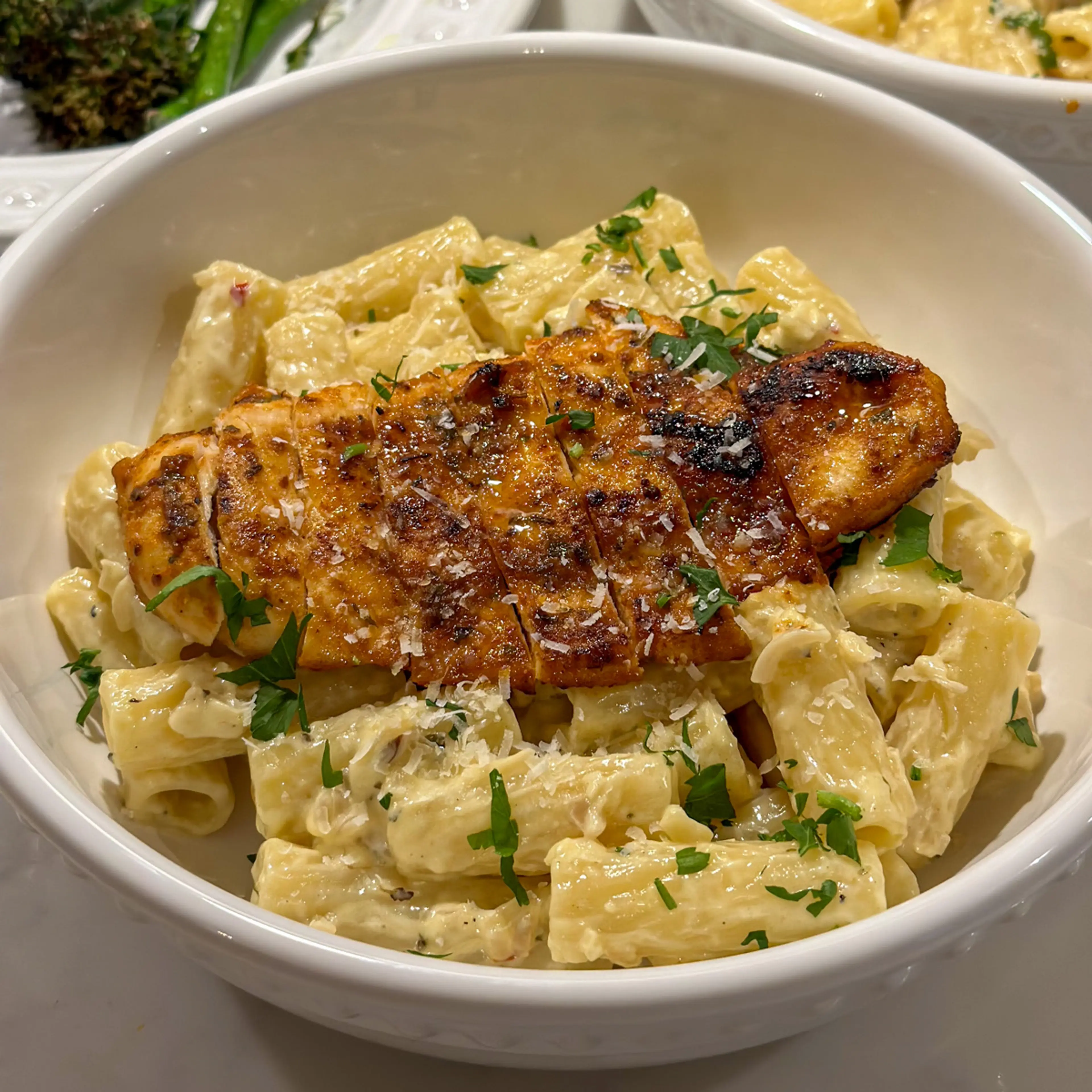 Creamy Chicken Alfredo Pasta With Mustard