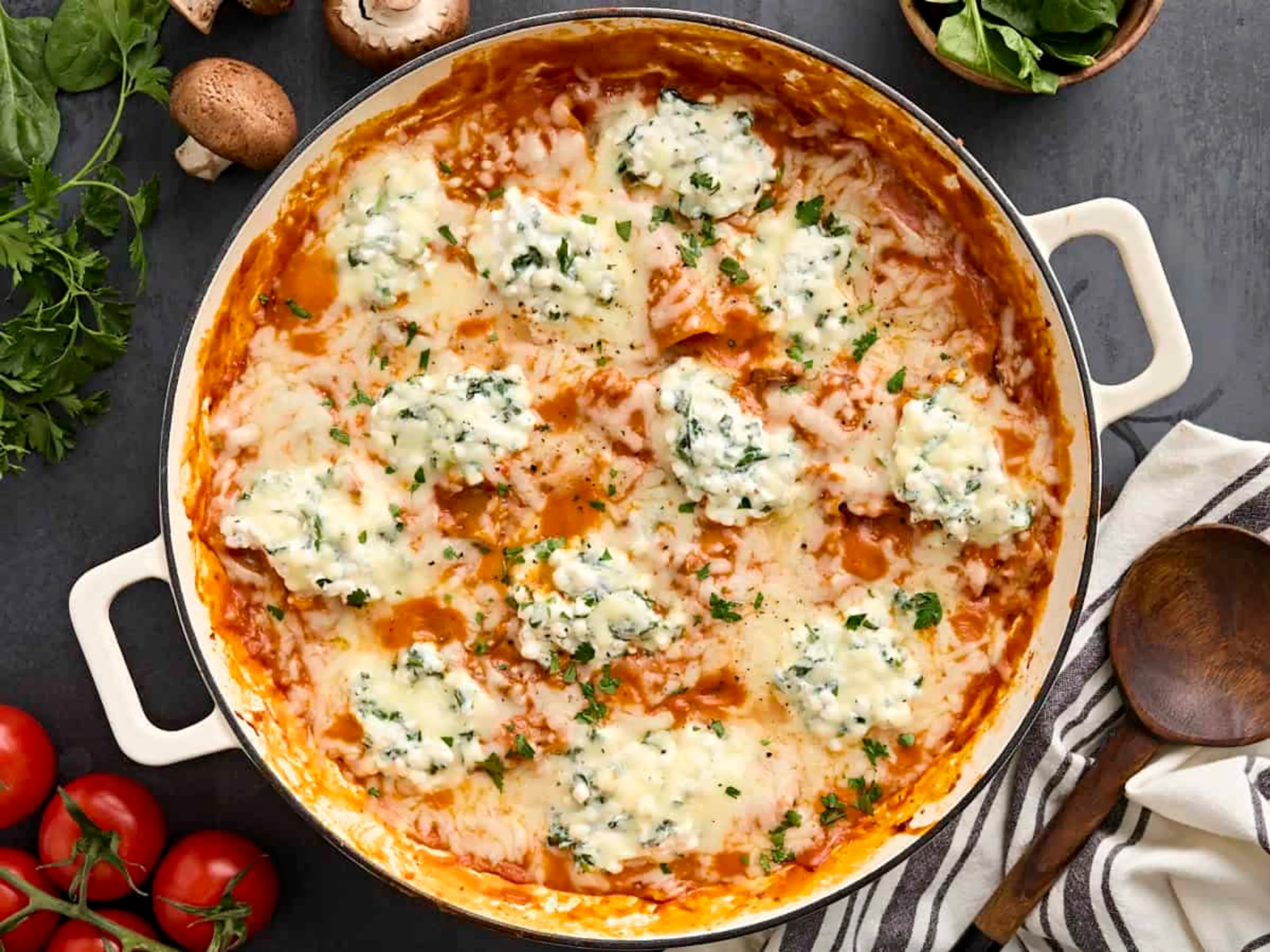 Mushroom alla Vodka Stovetop Lasagna