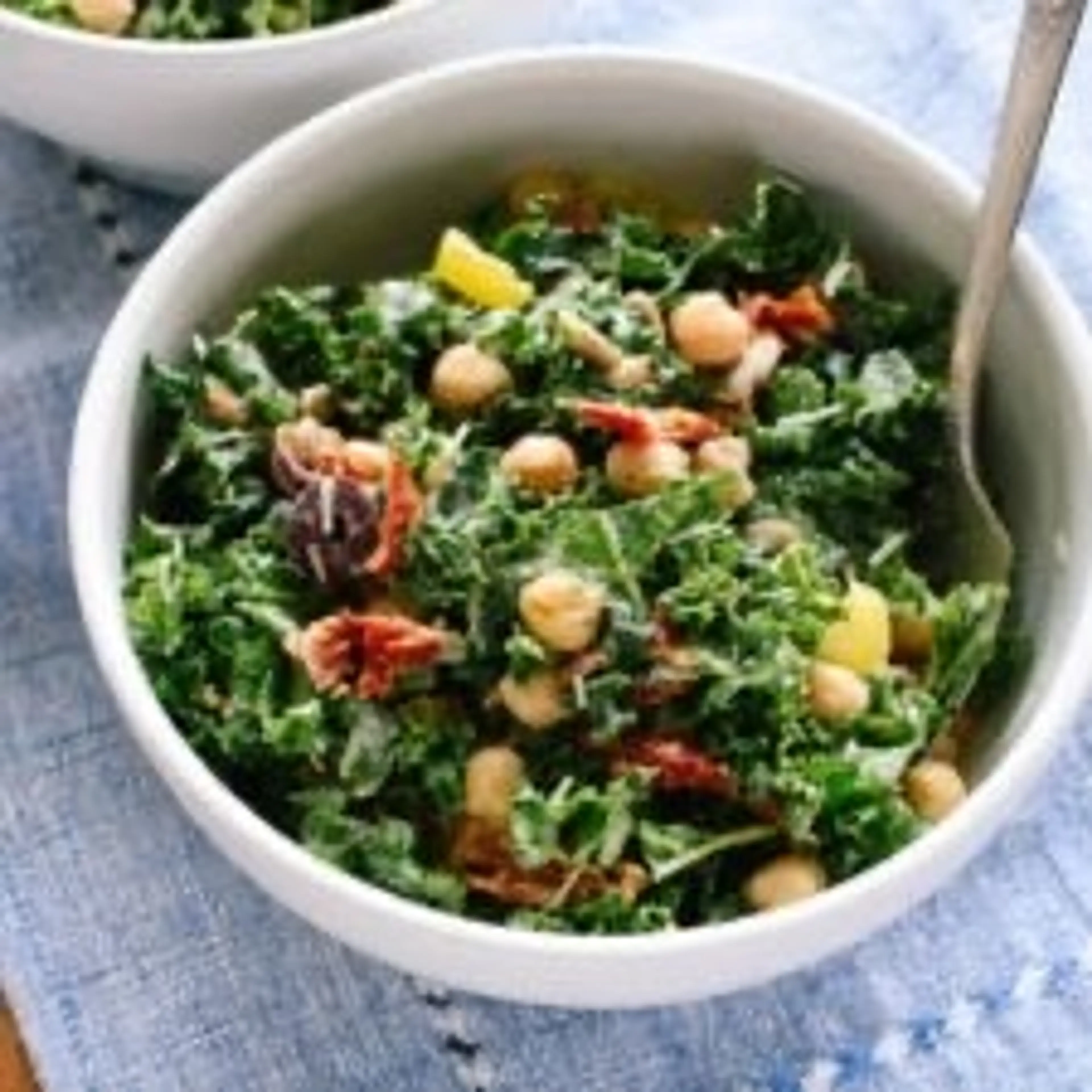 Greek Kale Salad with Creamy Tahini Dressing