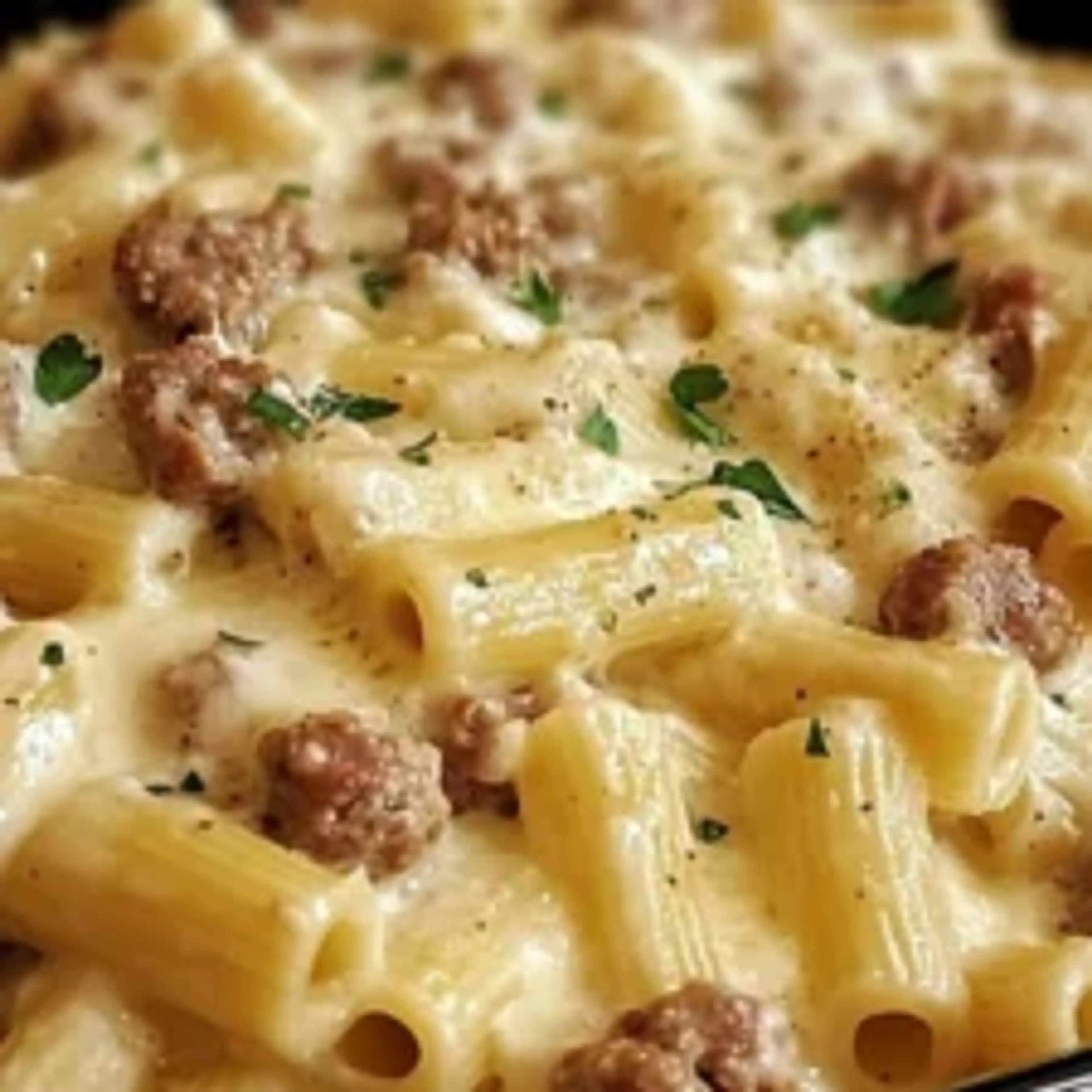 Creamy Beef Sausage Alfredo Rigatoni - A Comforting Pasta Di