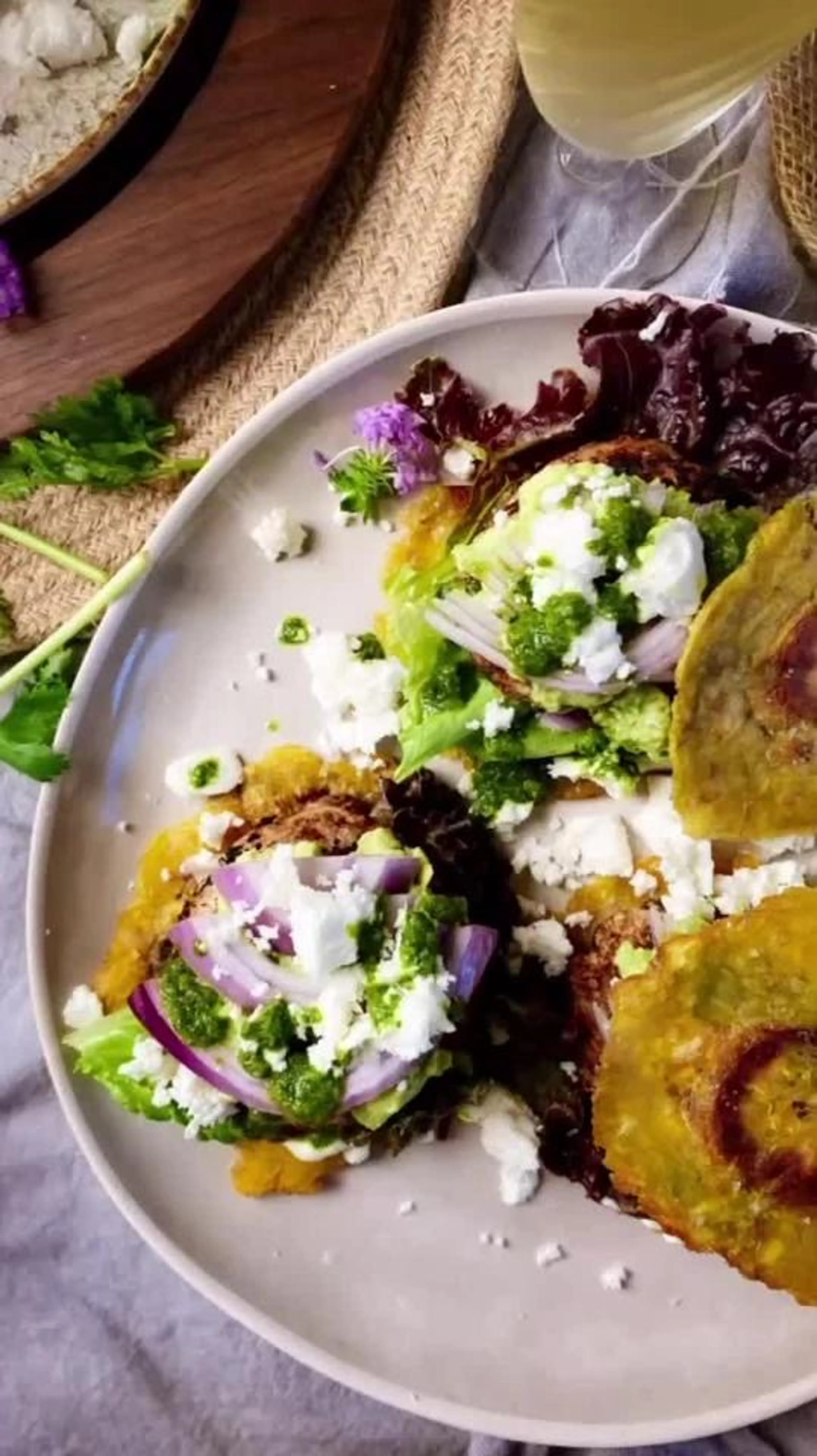 Cuban Spiced Tostones Burgers