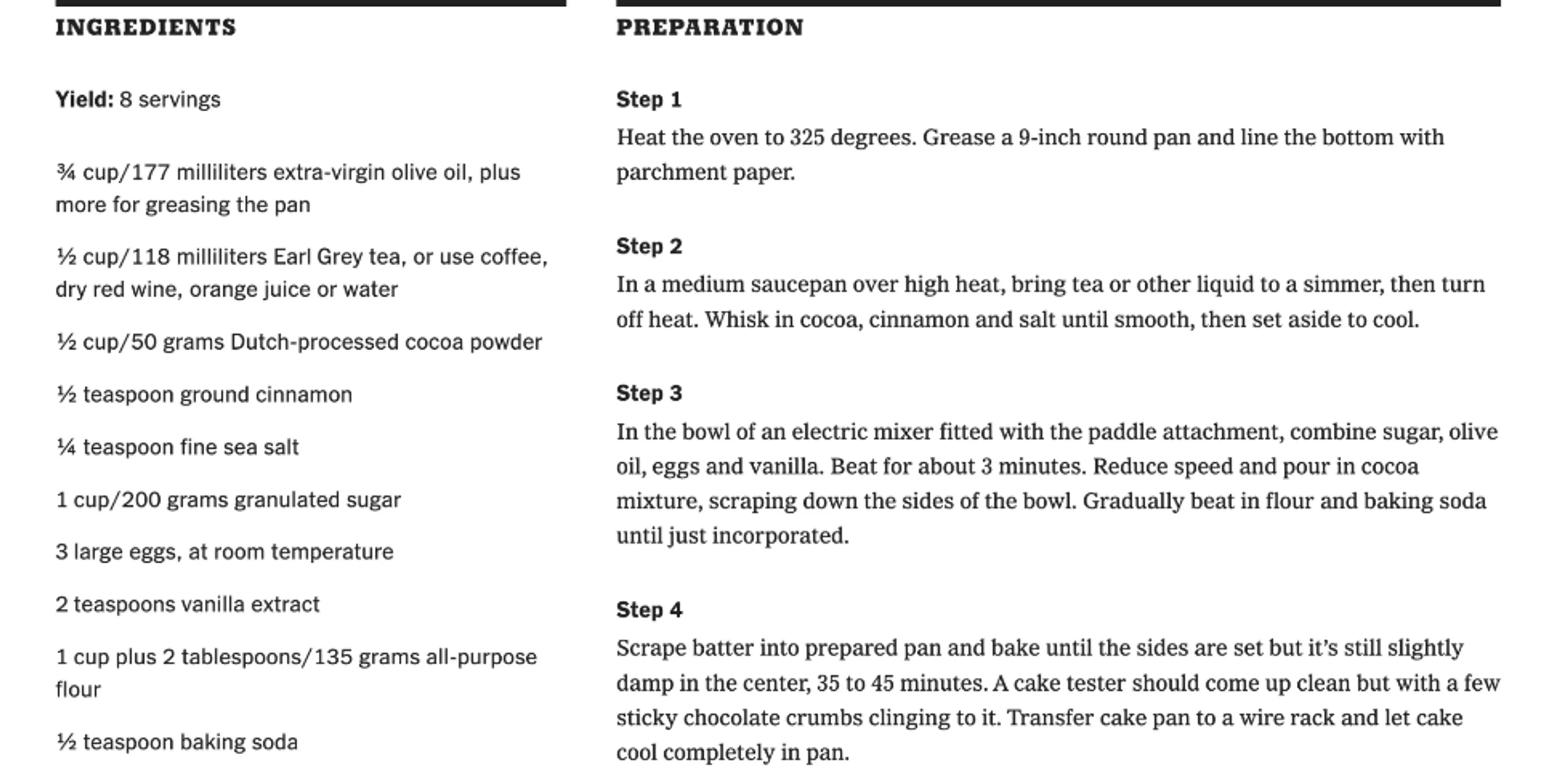 NYT Chocolate Cake