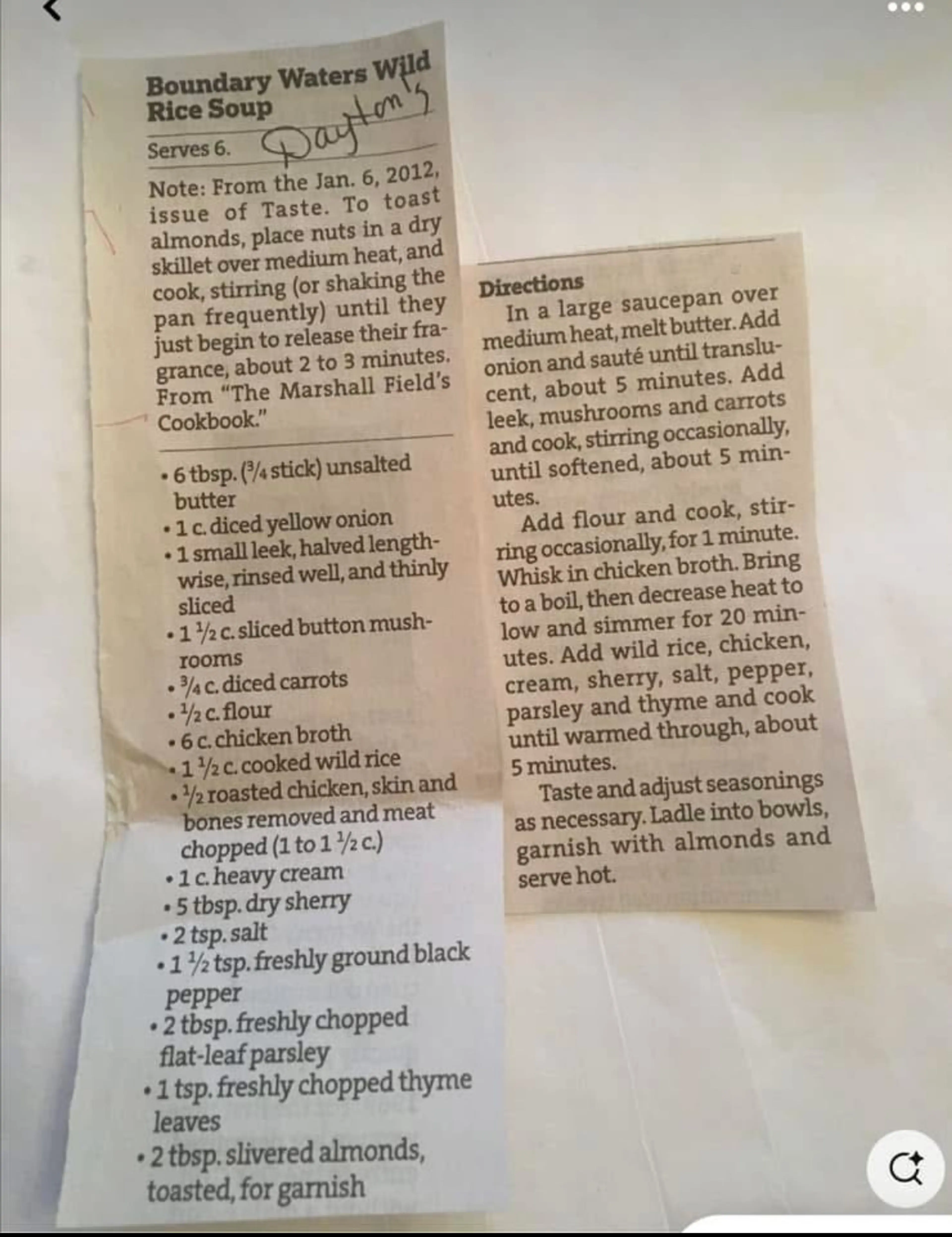 Boundary Waters Wild Rice Soup