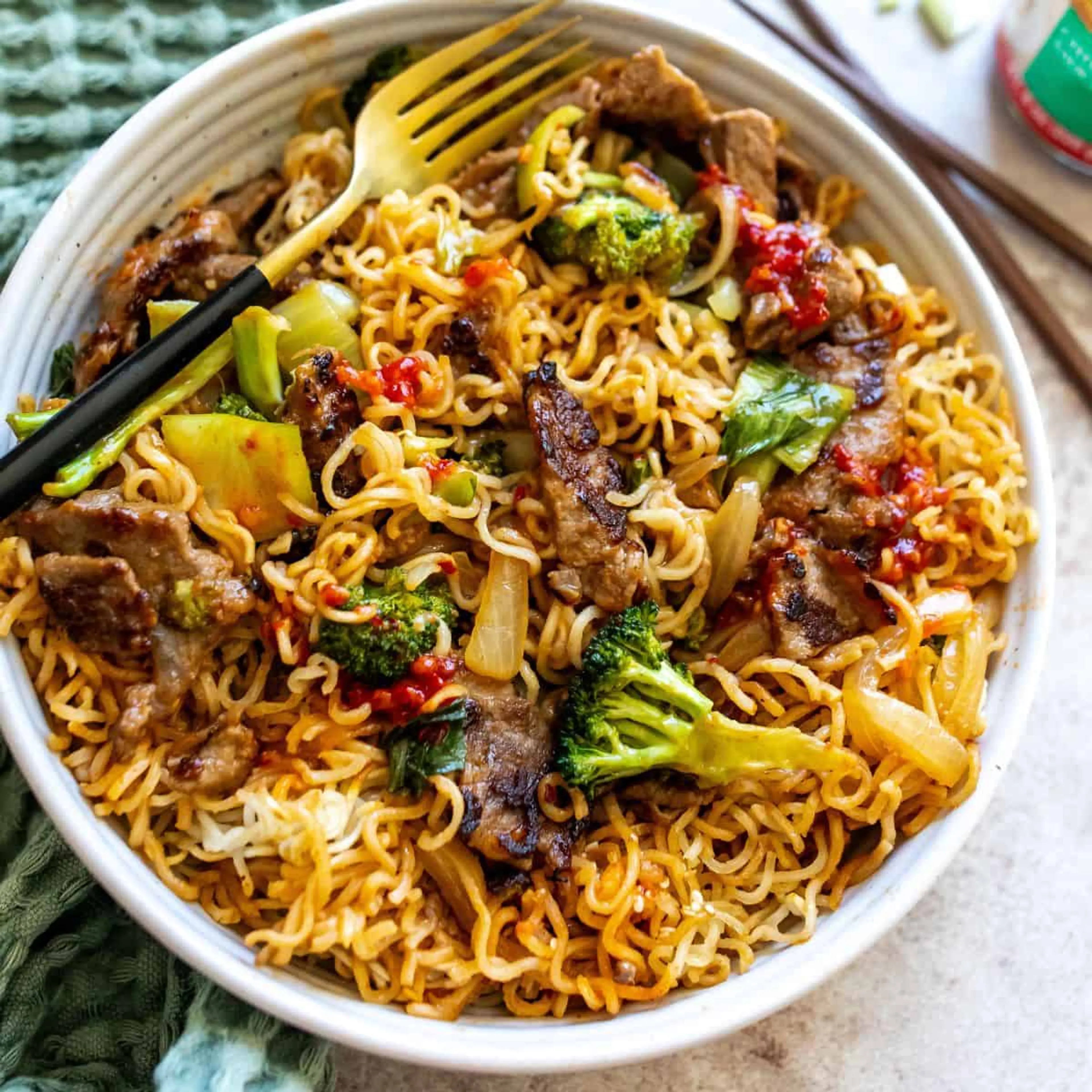 Beef and Broccoli Fried Noodles