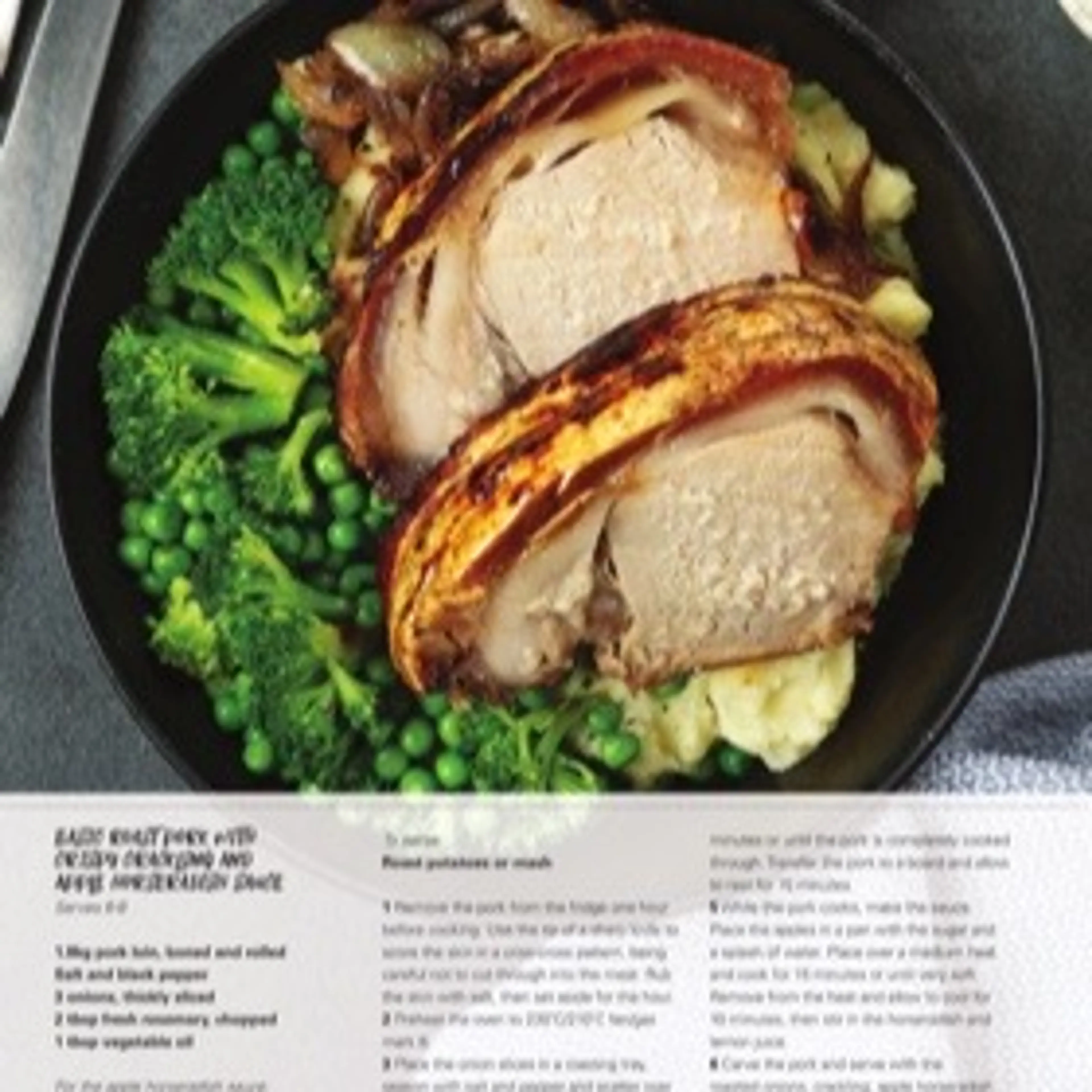 BASIC ROAST PORK WITH CRISPY CRACKLING AND APPLE HORSERADISH