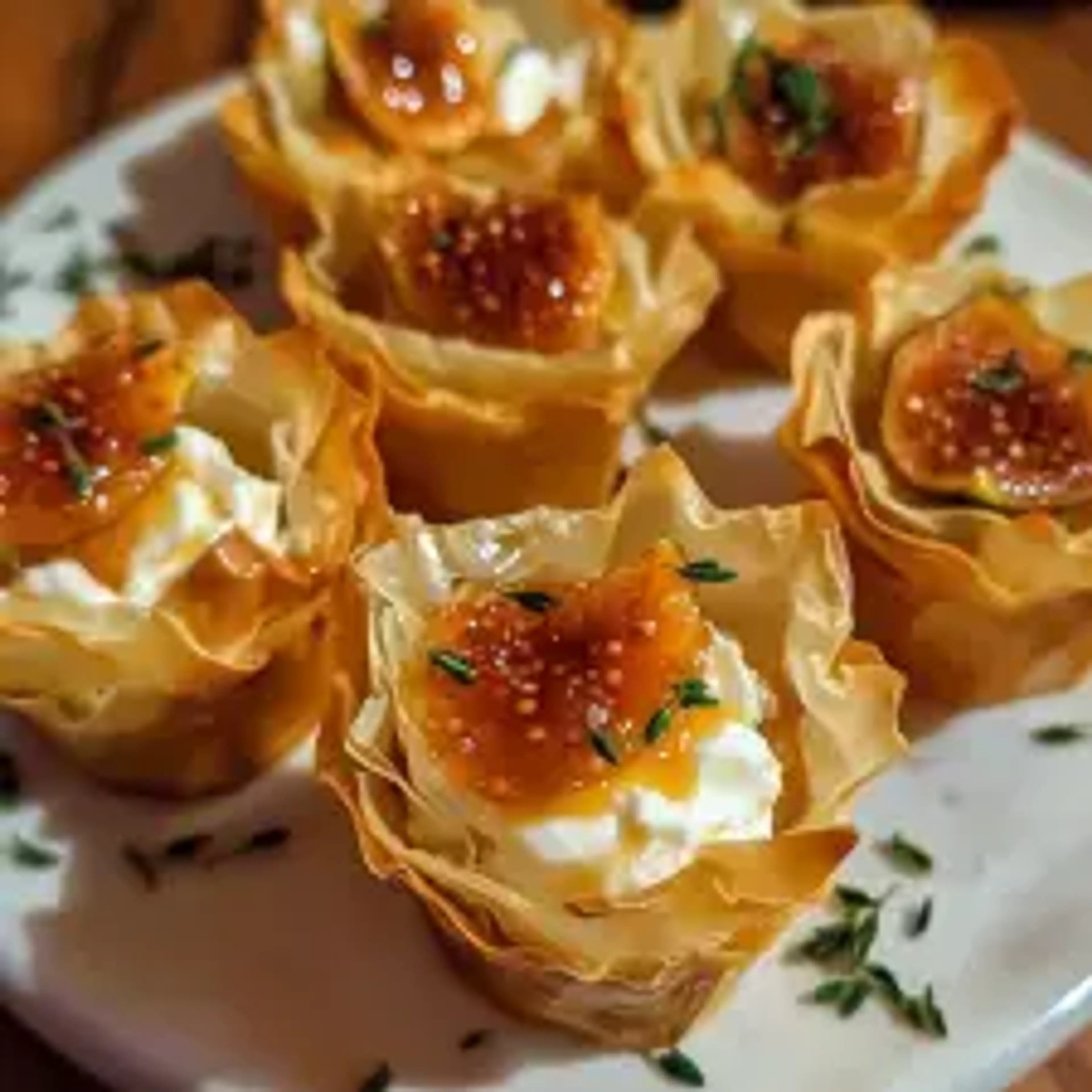 Fig and Goat Cheese Bites in Phyllo Cups