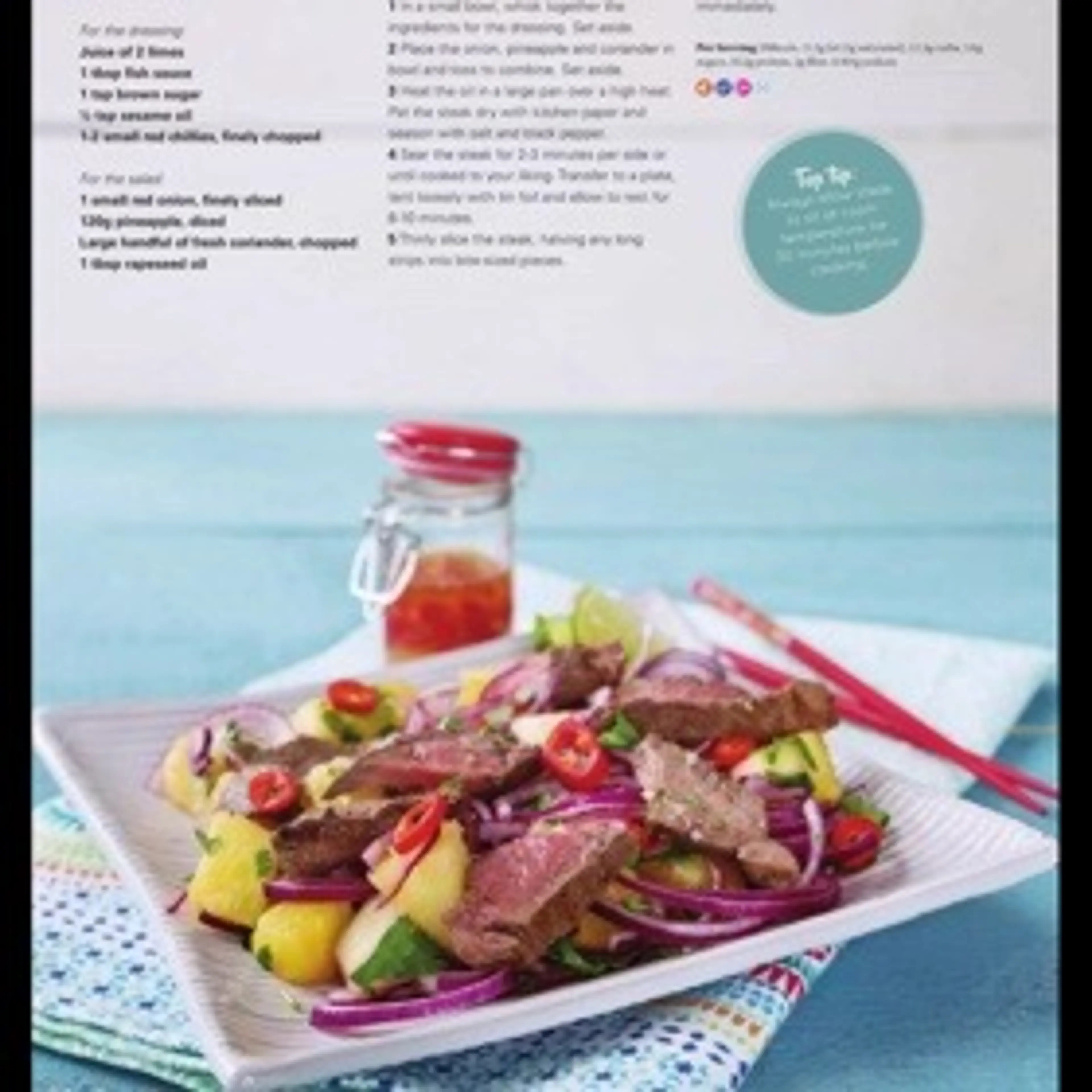 Asian steak salad with pineapple