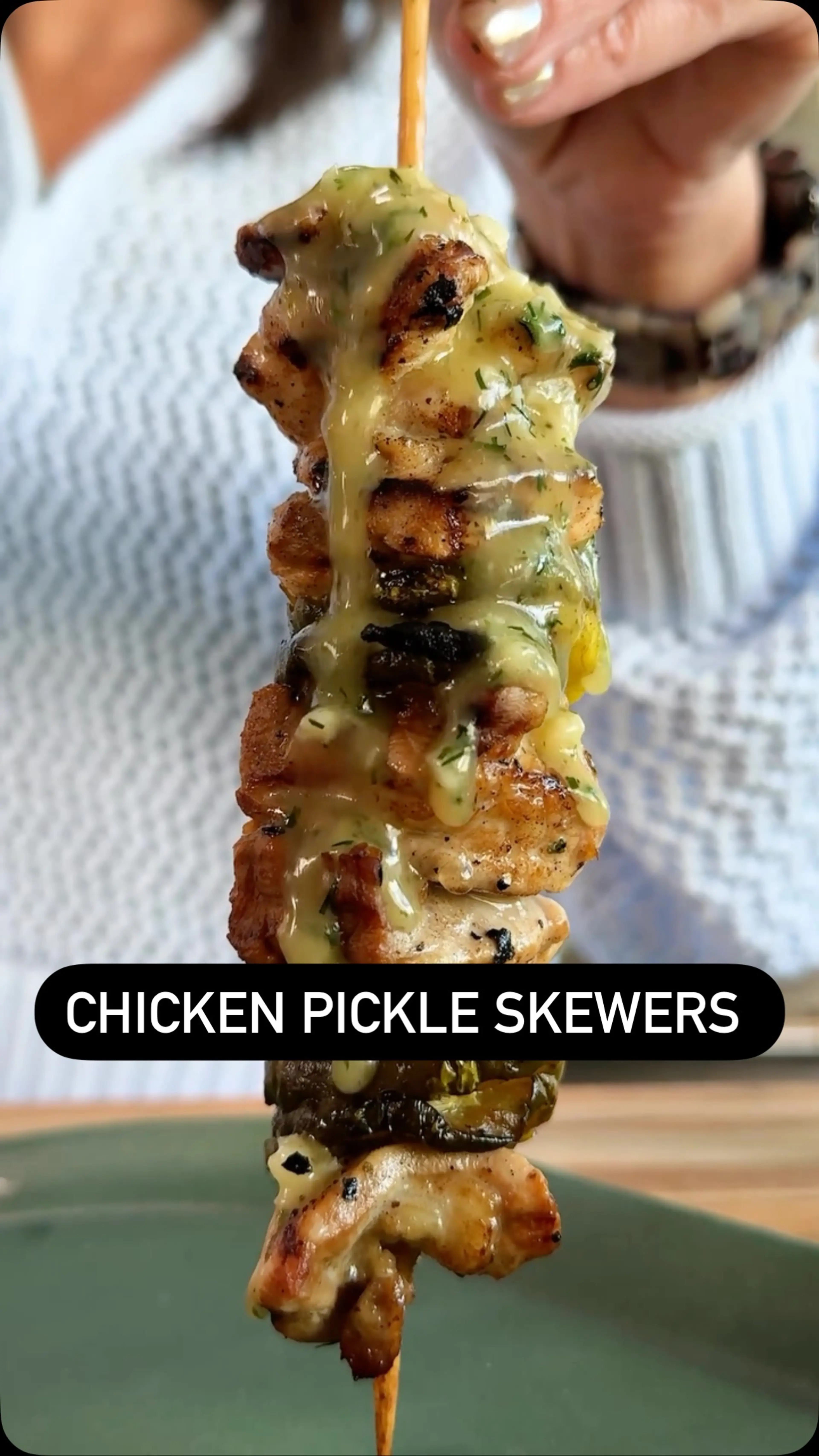 Chicken Pickle Skewers