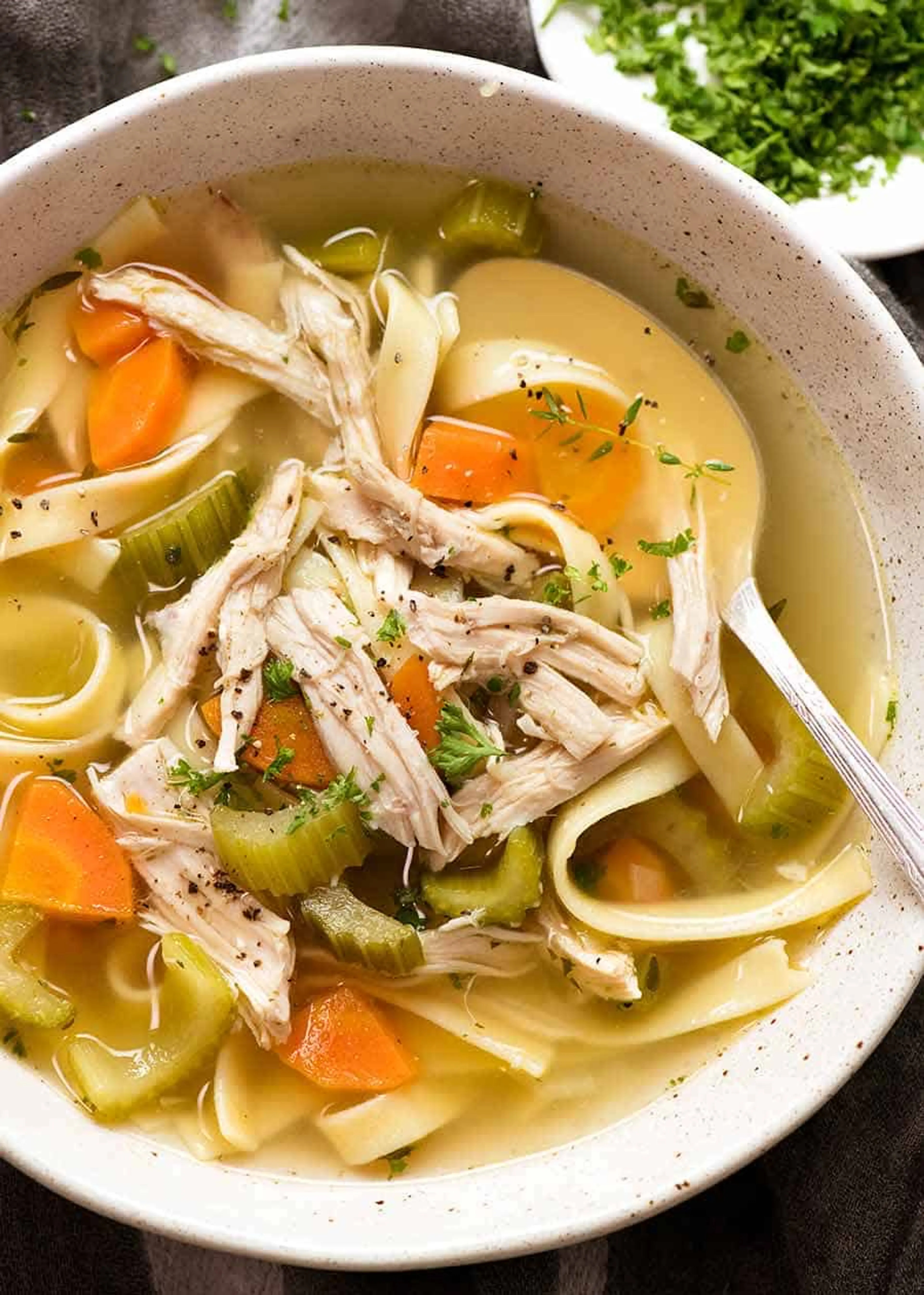 Homemade Chicken Noodle Soup (from scratch!)