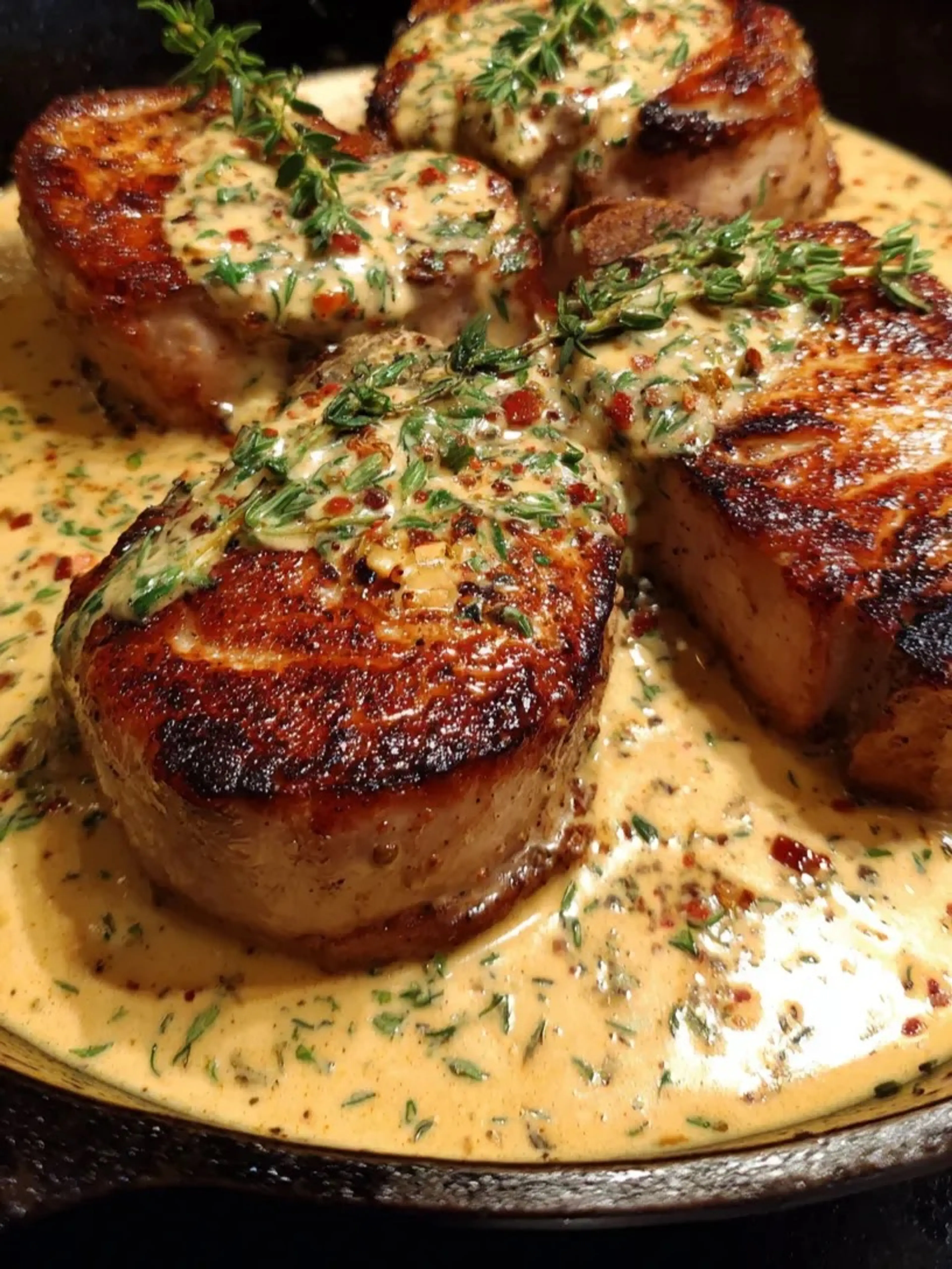 Creamy Ranch Pork Chops Skillet