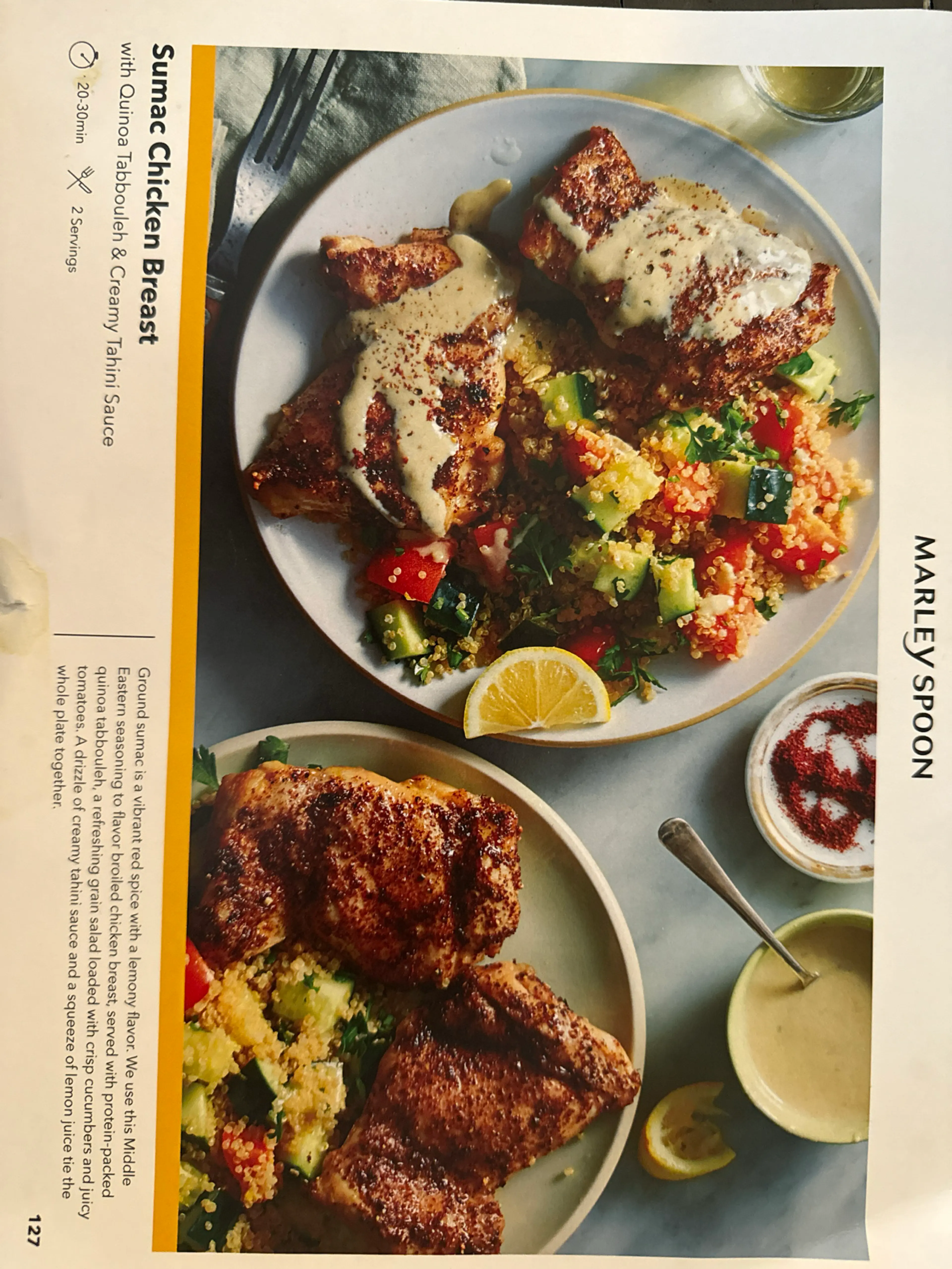 Sumac Chicken Breast W/ Quinoa Tabbouleh & Creamy Tahini