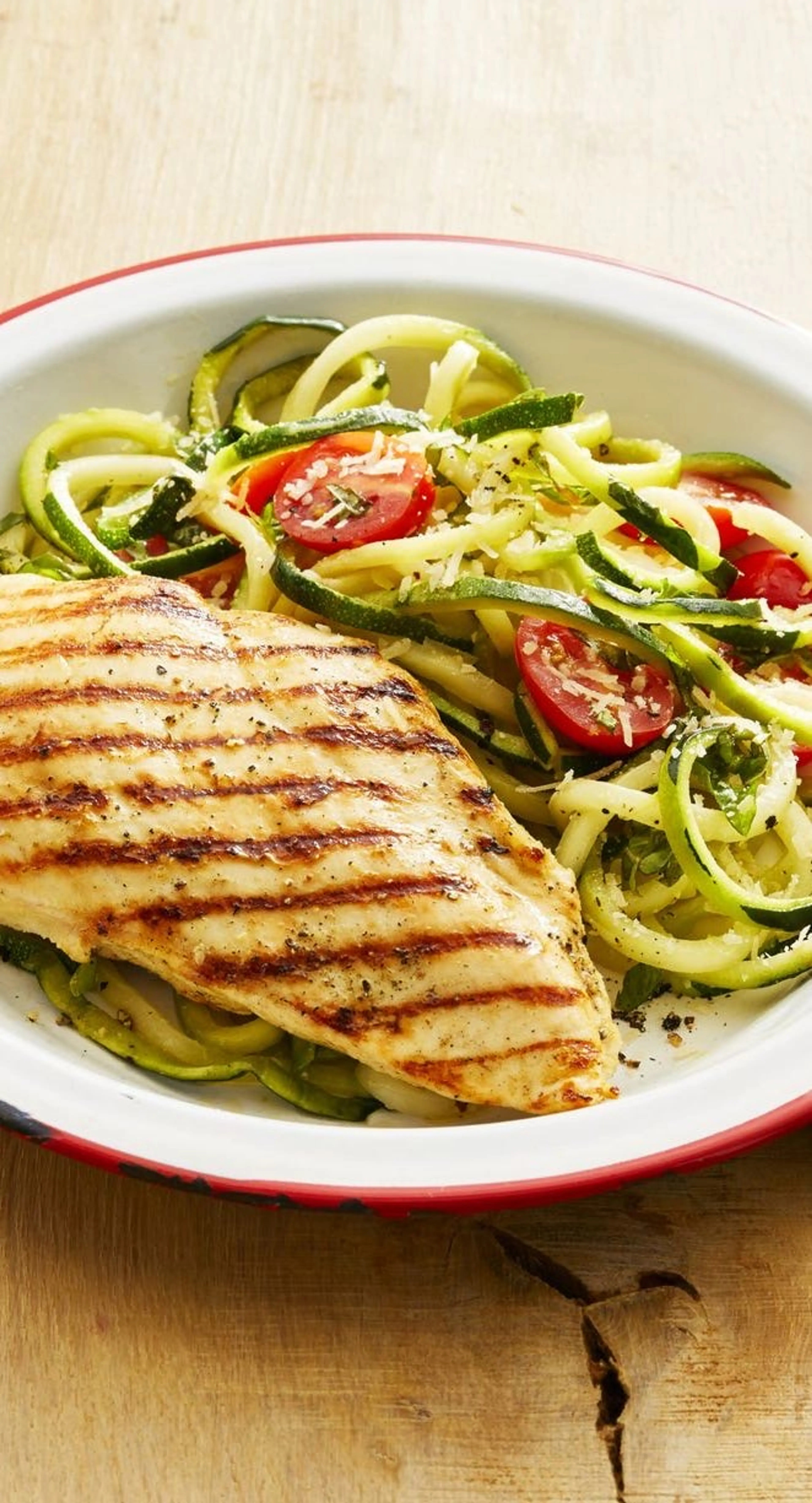 Grilled Chicken with Zucchini Noodles