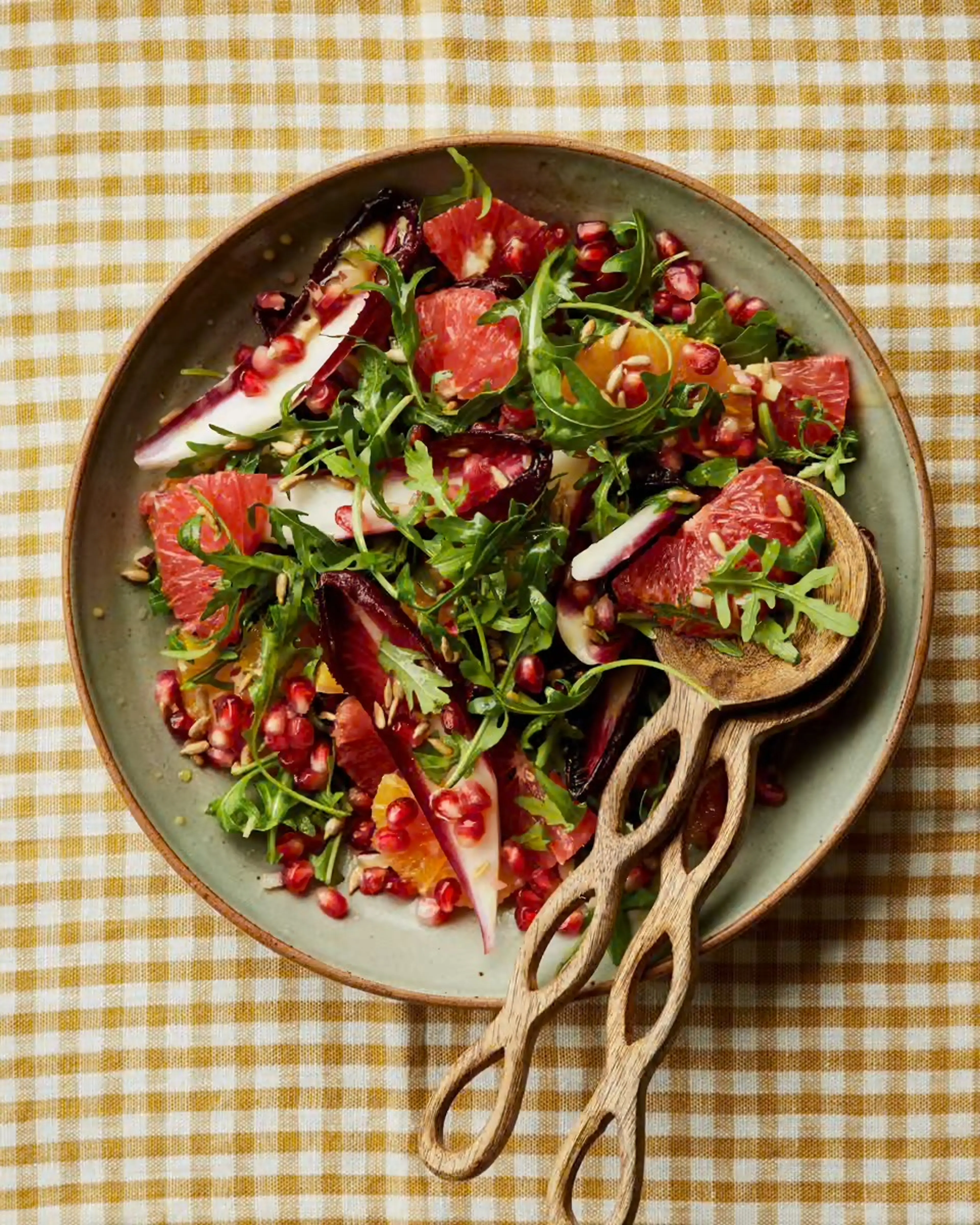 Zitrusfrüchte-Honig-Rucola-Granatapfel-Salat