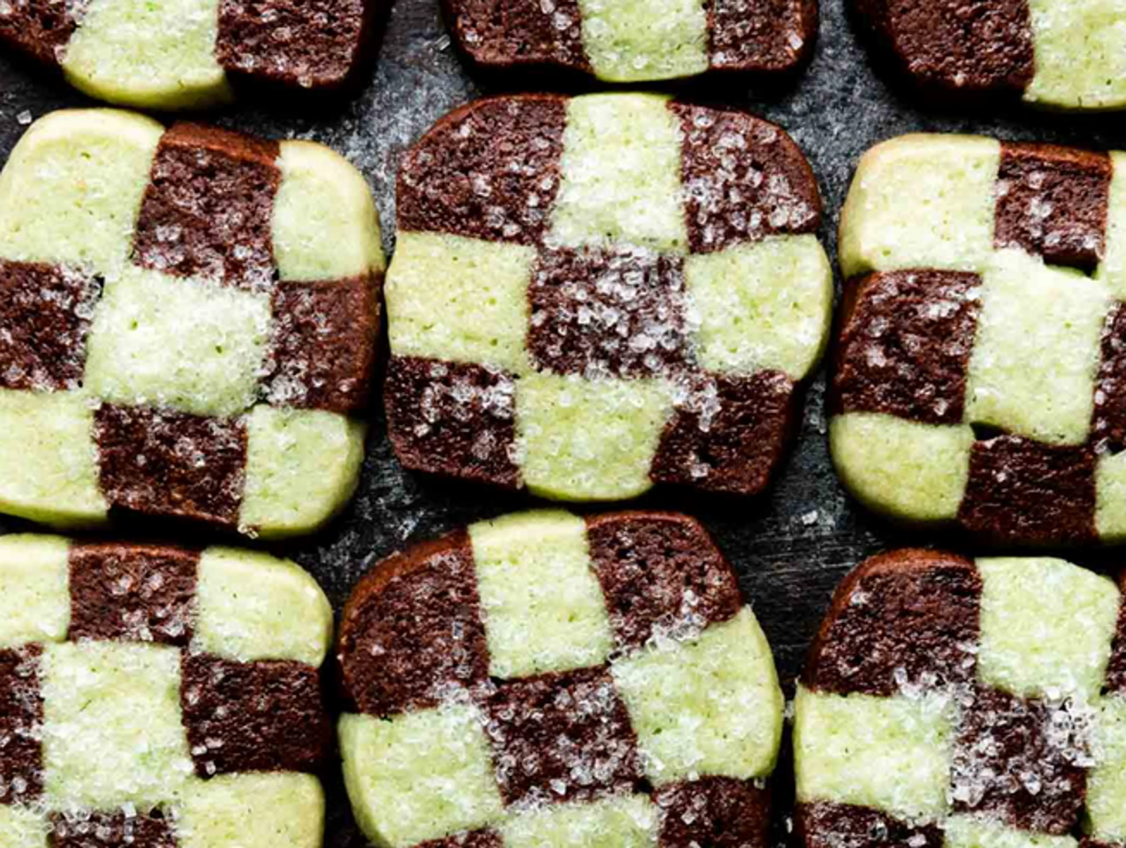 Mint Chocolate Checkerboard Cookies