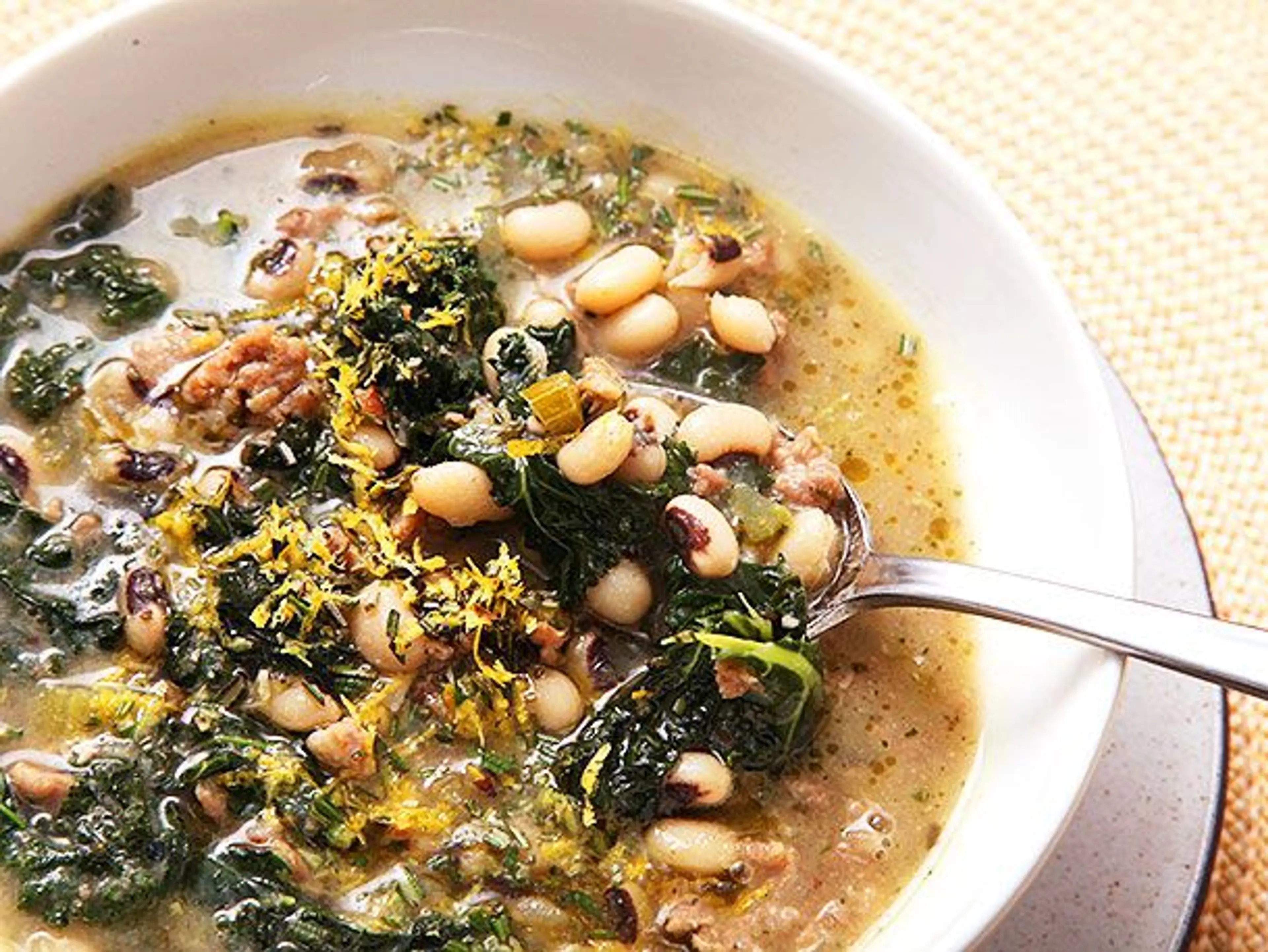 Easy Sausage, Kale, and Black-Eyed Pea Soup With Lemon and R