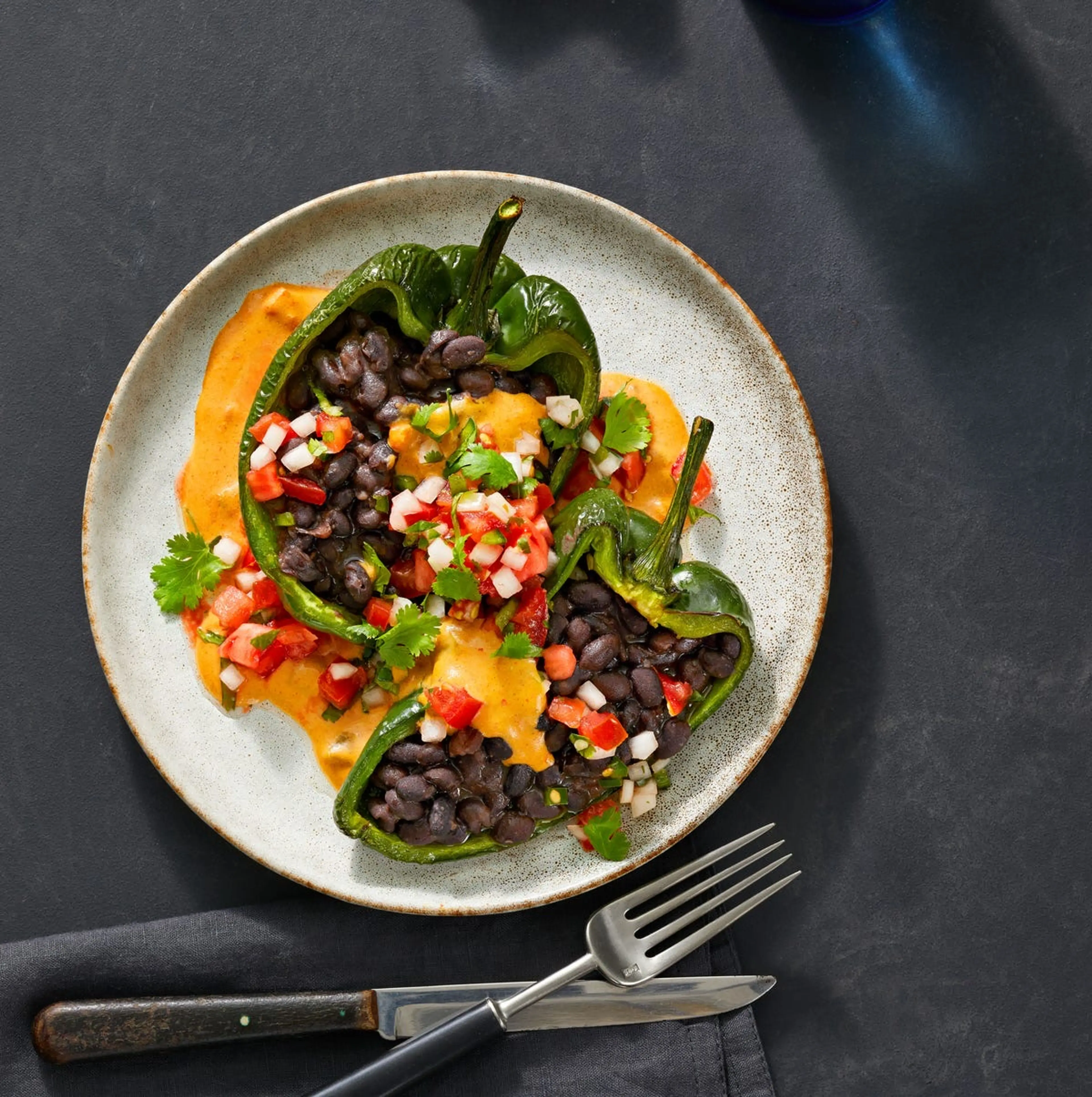 Black Bean–Stuffed Poblanos
