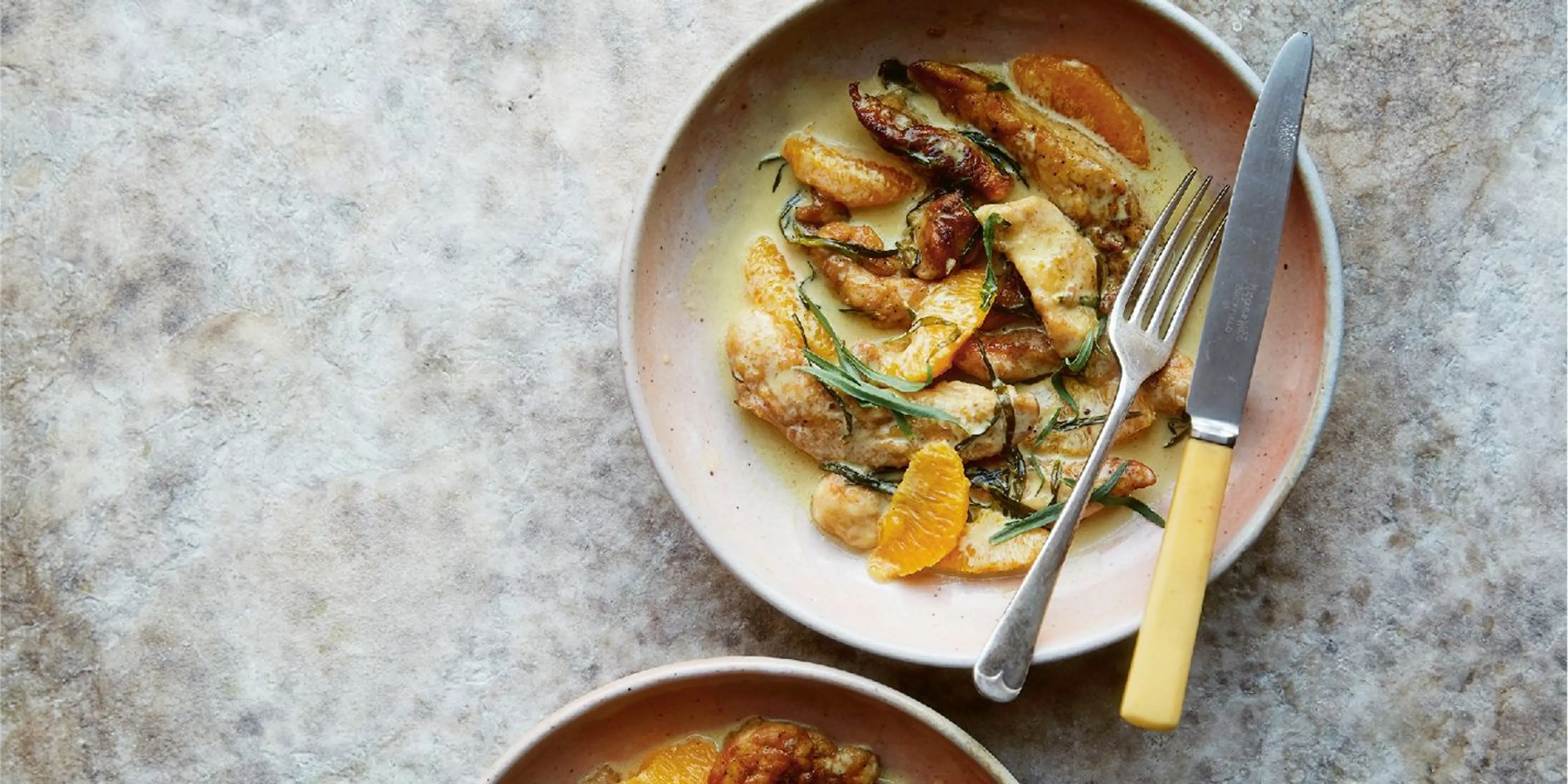 Chicken with orange, cream and tarragon