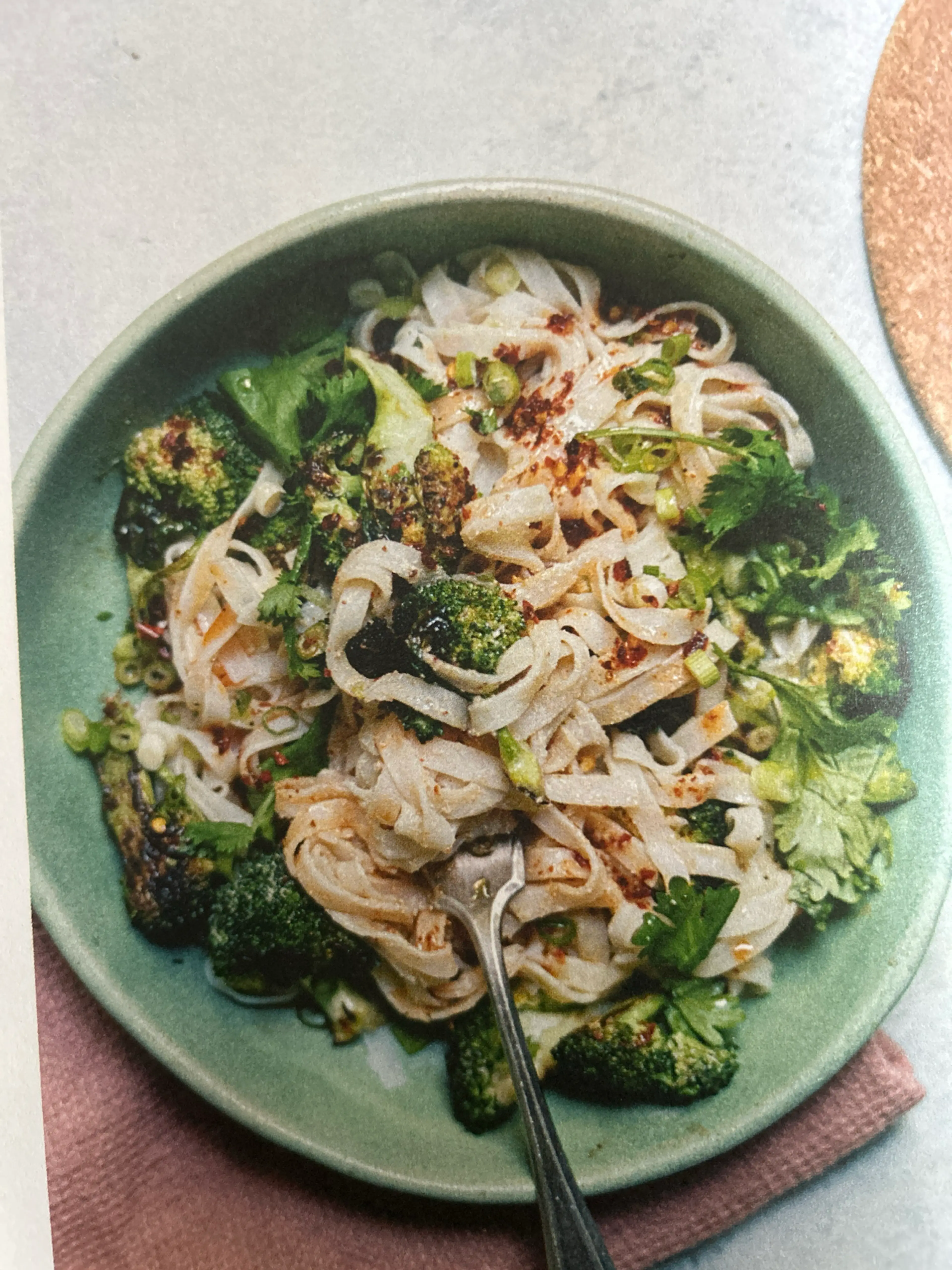 Sesame rice noodles with everything oil' and c