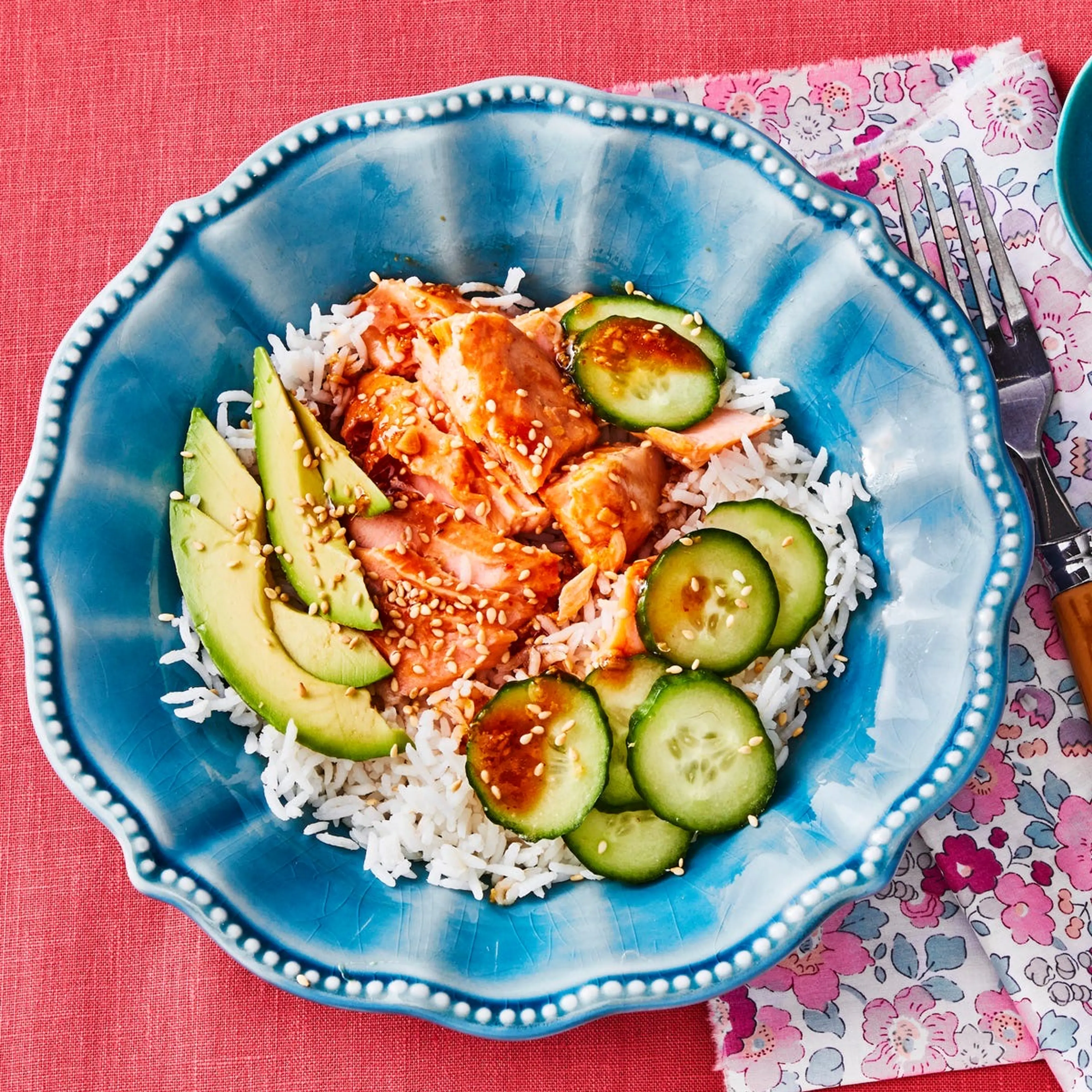 Spicy Salmon Rice Bowls