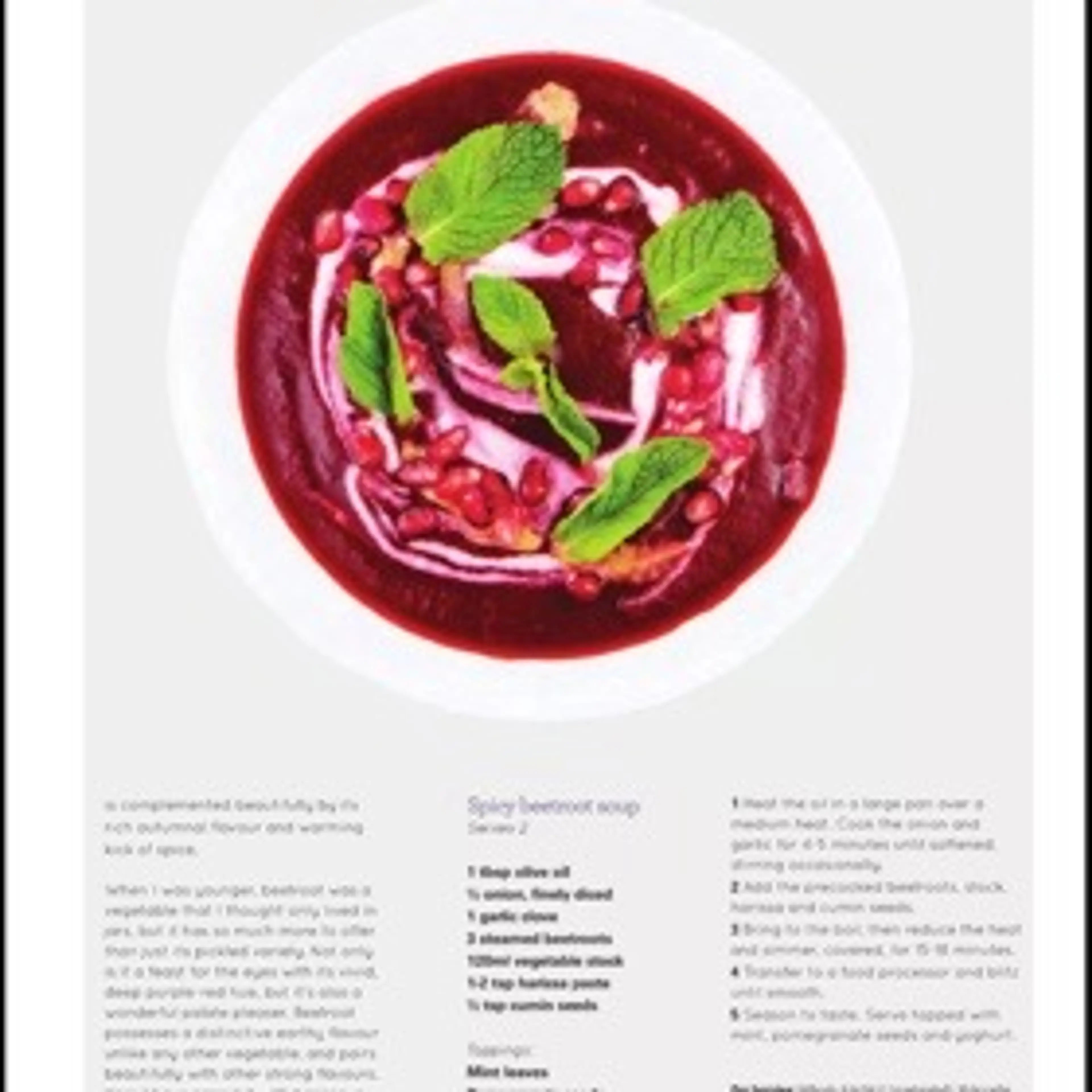 Spicy beetroot soup