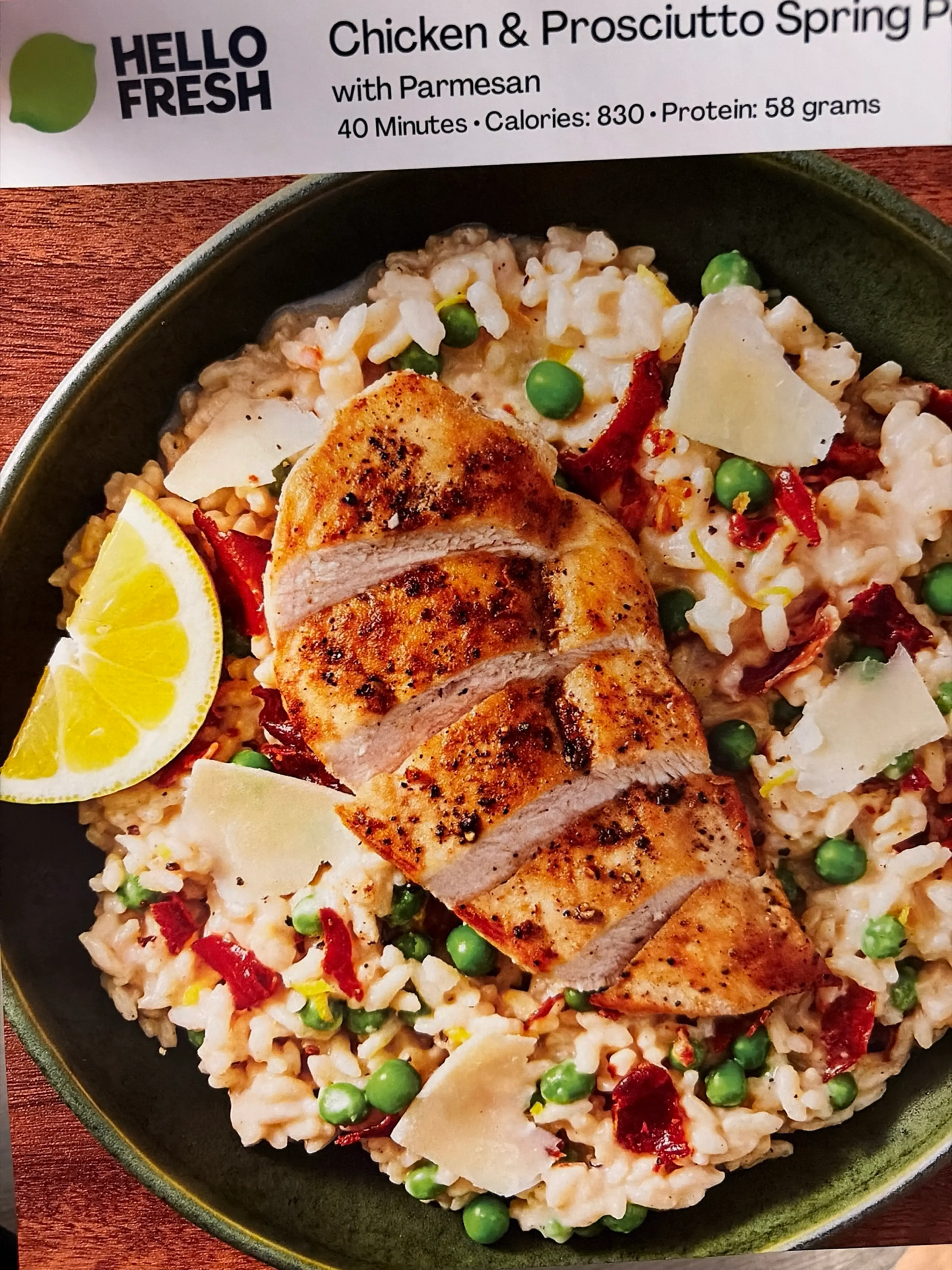 Chicken & prosciutto Spring Pea Risotto