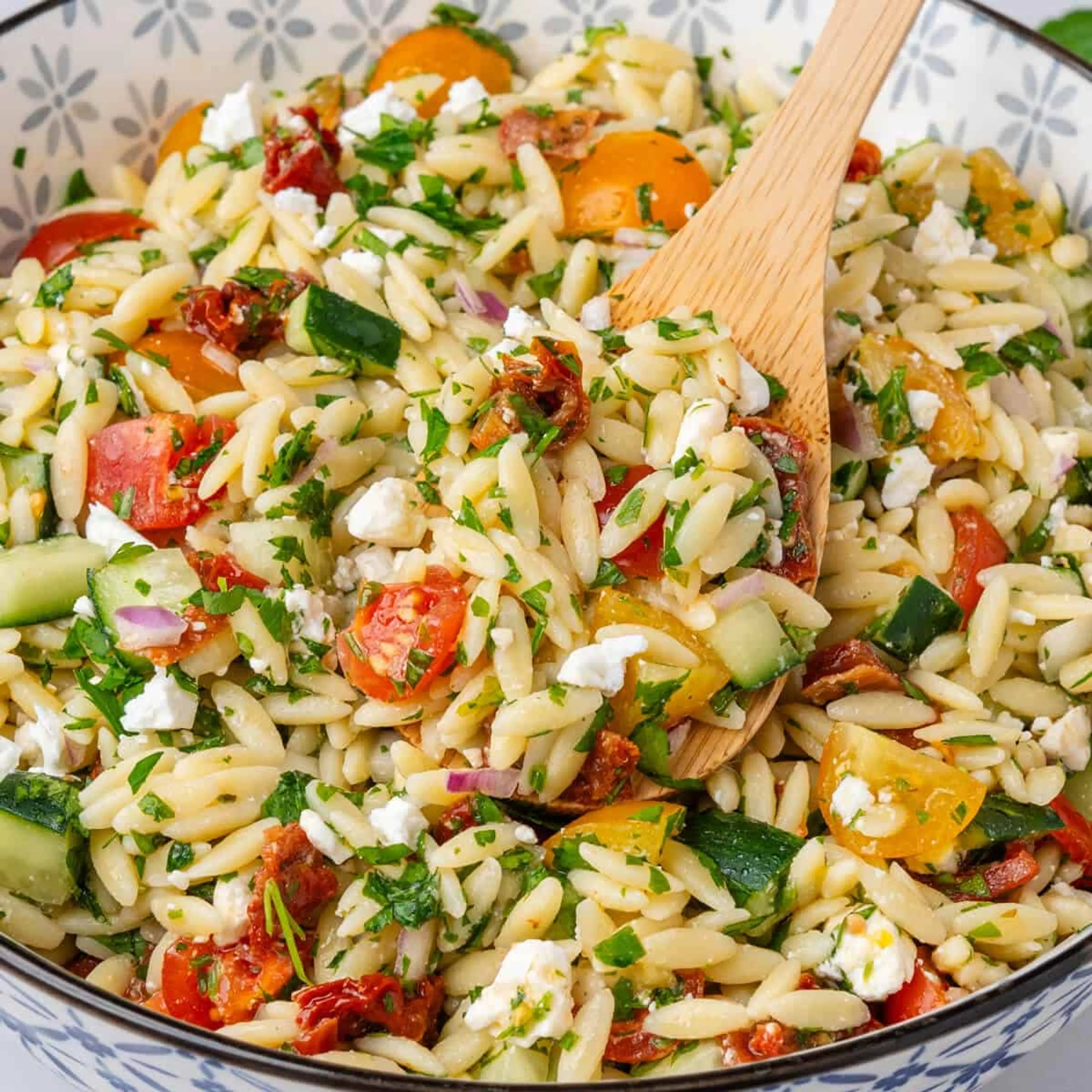 Orzo Salad (Light & Fresh with Lemon Dressing)