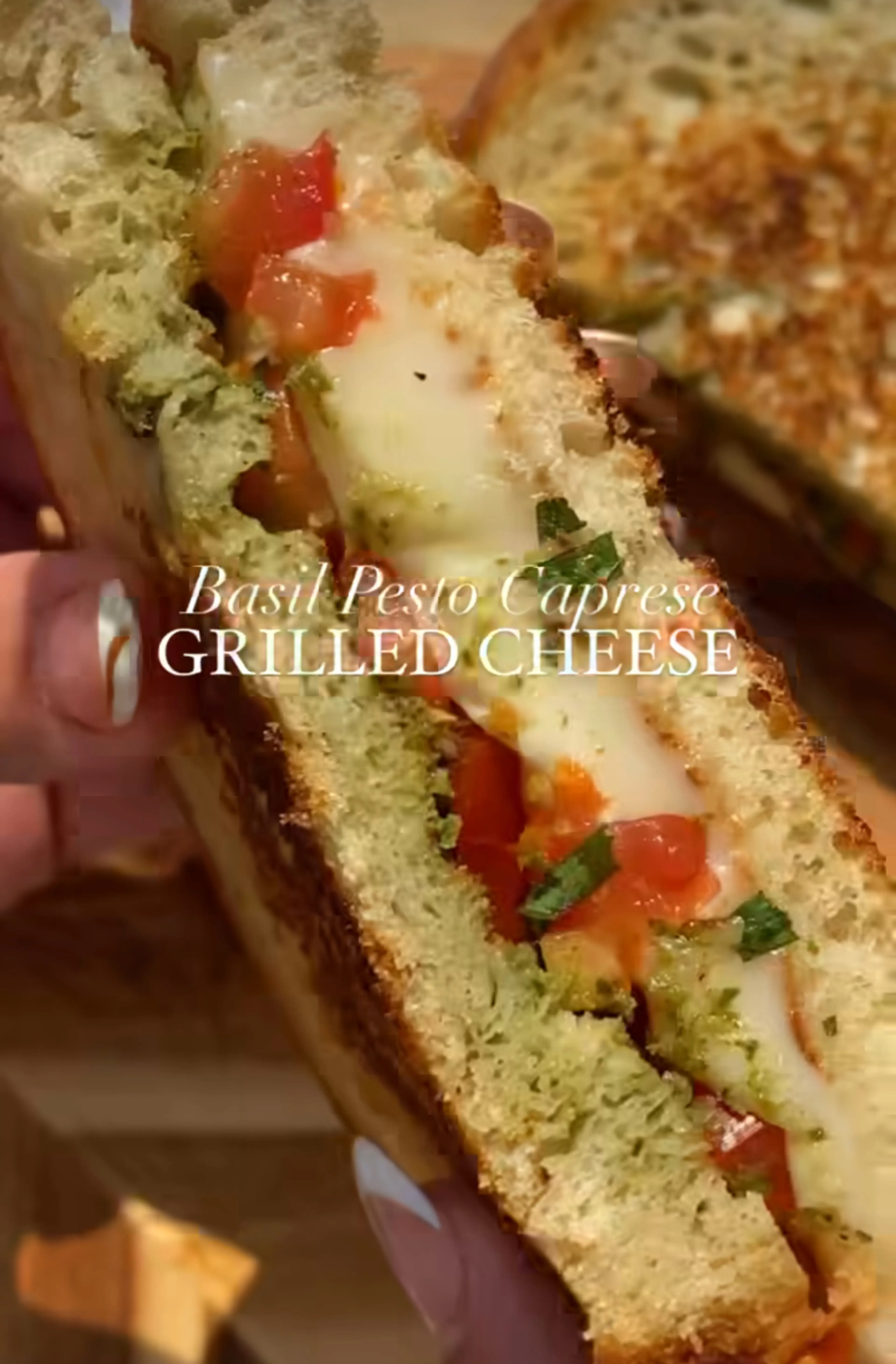Pesto Caprese Grilled Cheese