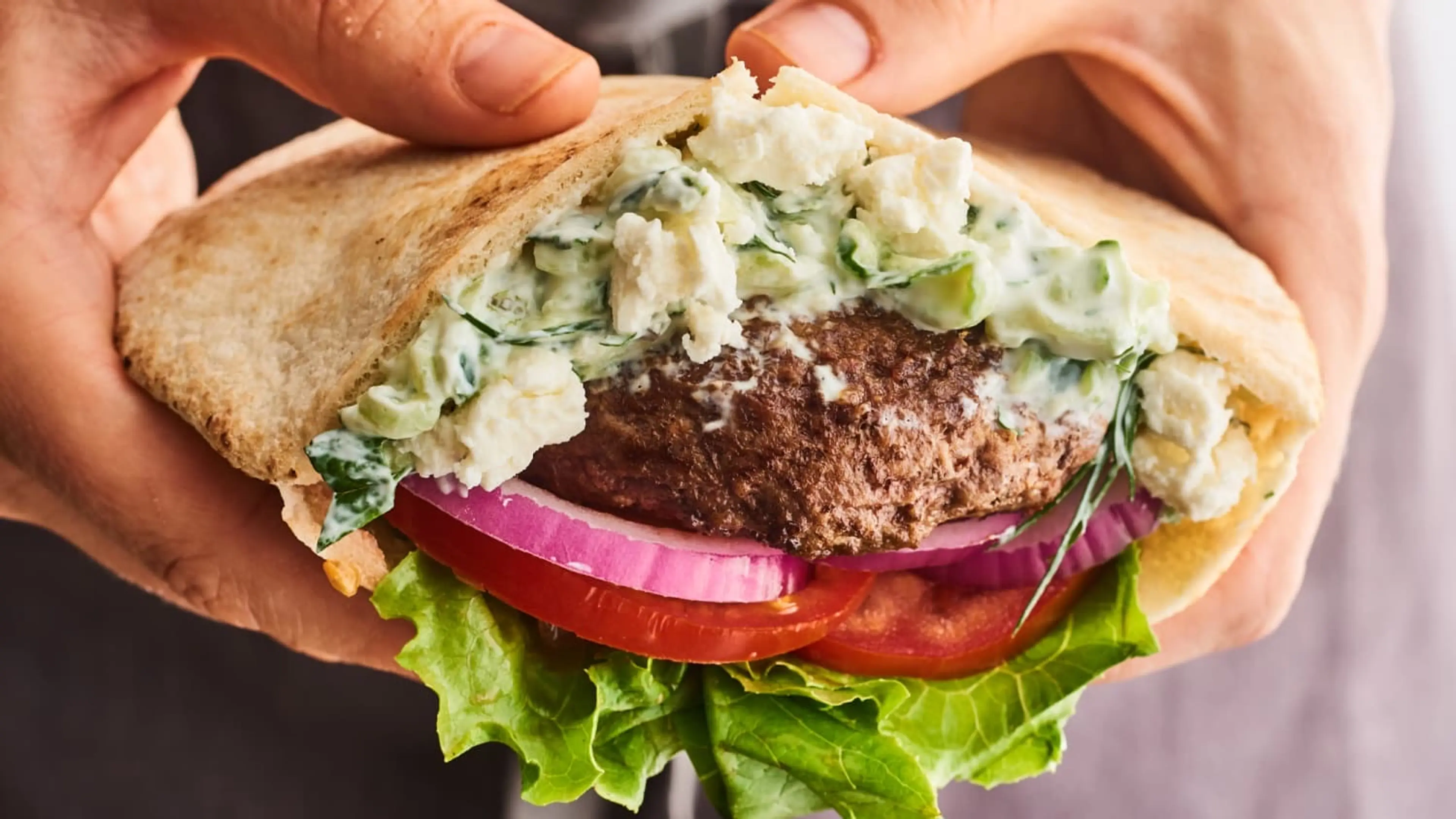 Greek-Style Lamb Burgers with Creamy Tzatziki Sauce