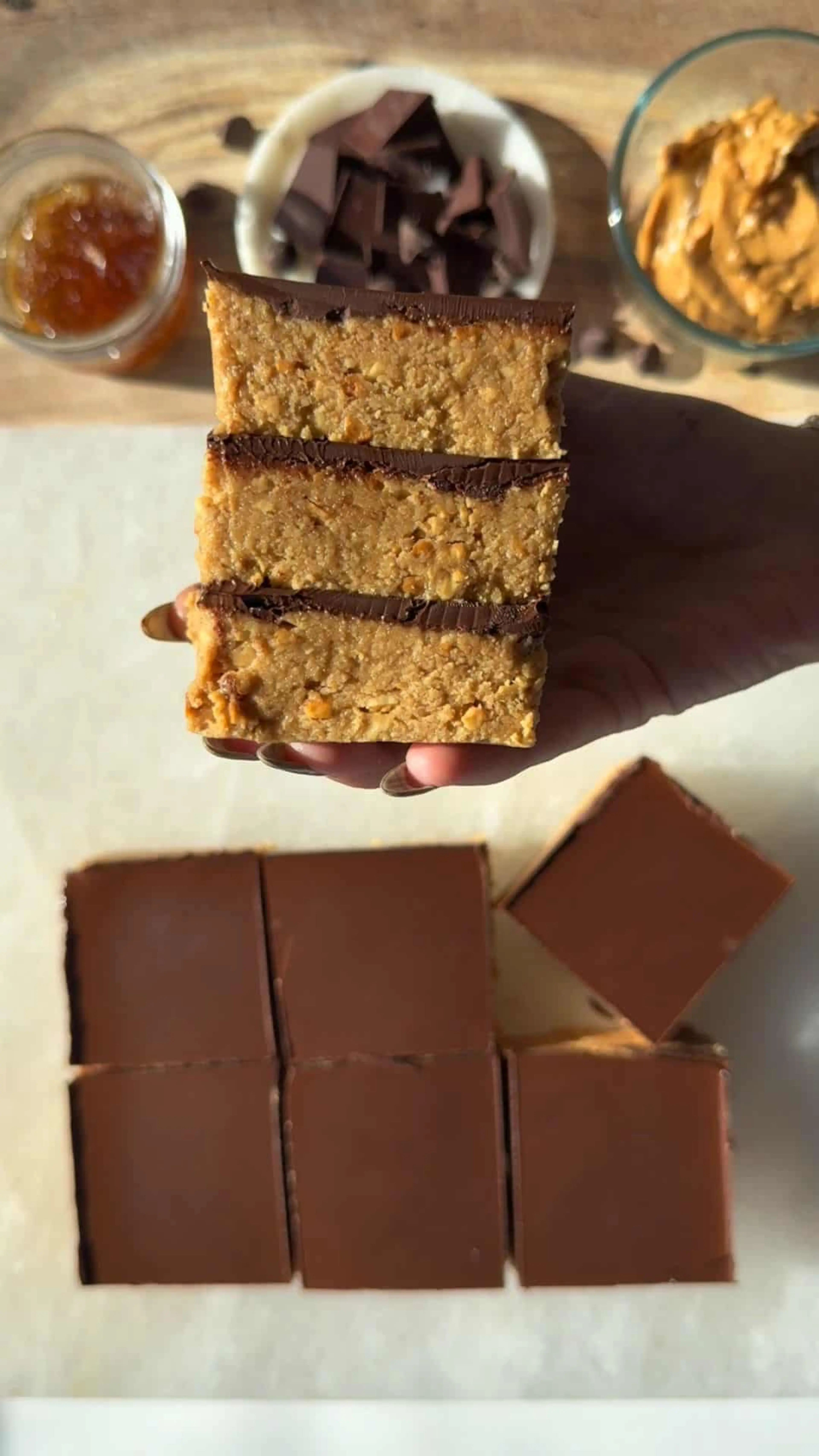 Peanut Butter Chocolate Protein Bars