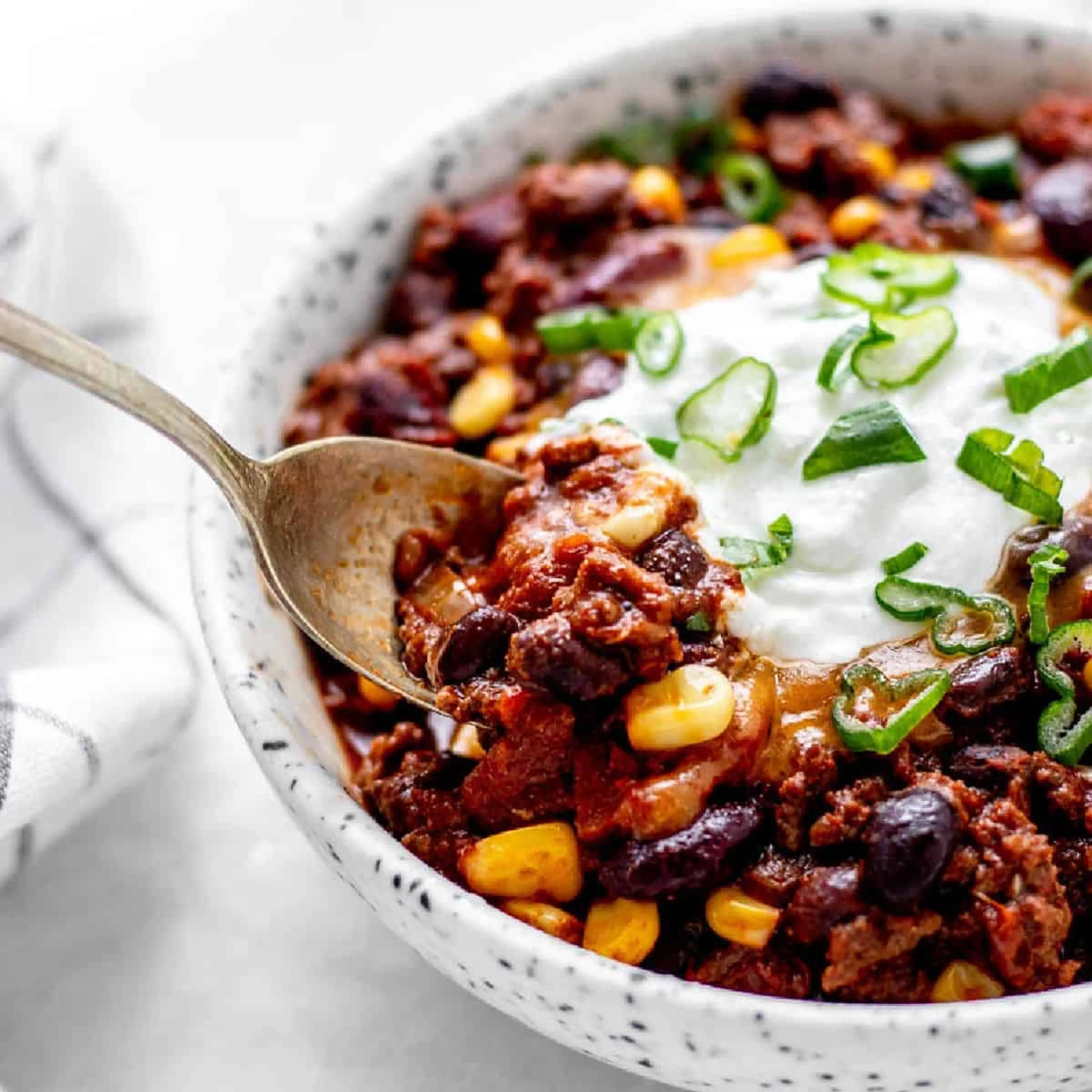 High Protein Chili {Kid-friendly, Slow Cooker}