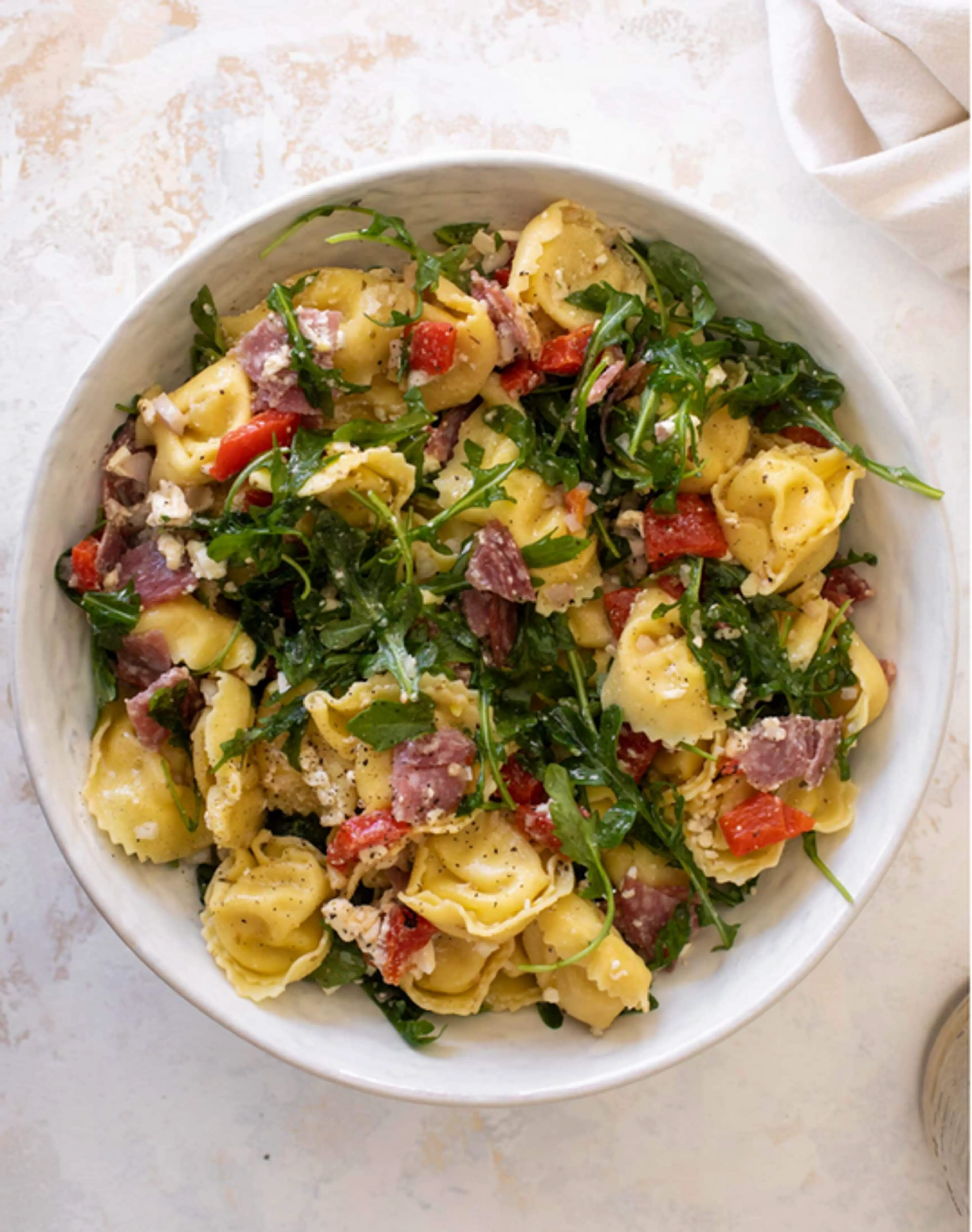 Roasted Red Pepper Tortellini Salad